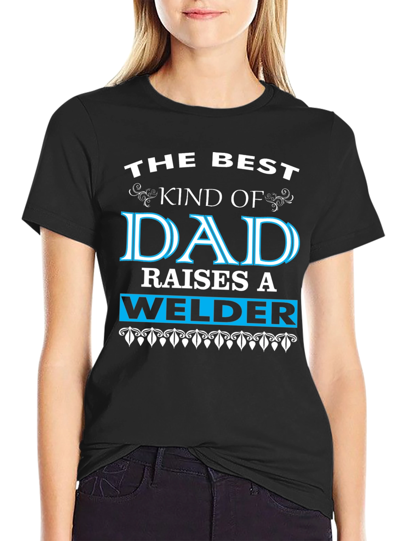 Best Dad Welder Graphic Tee - Black