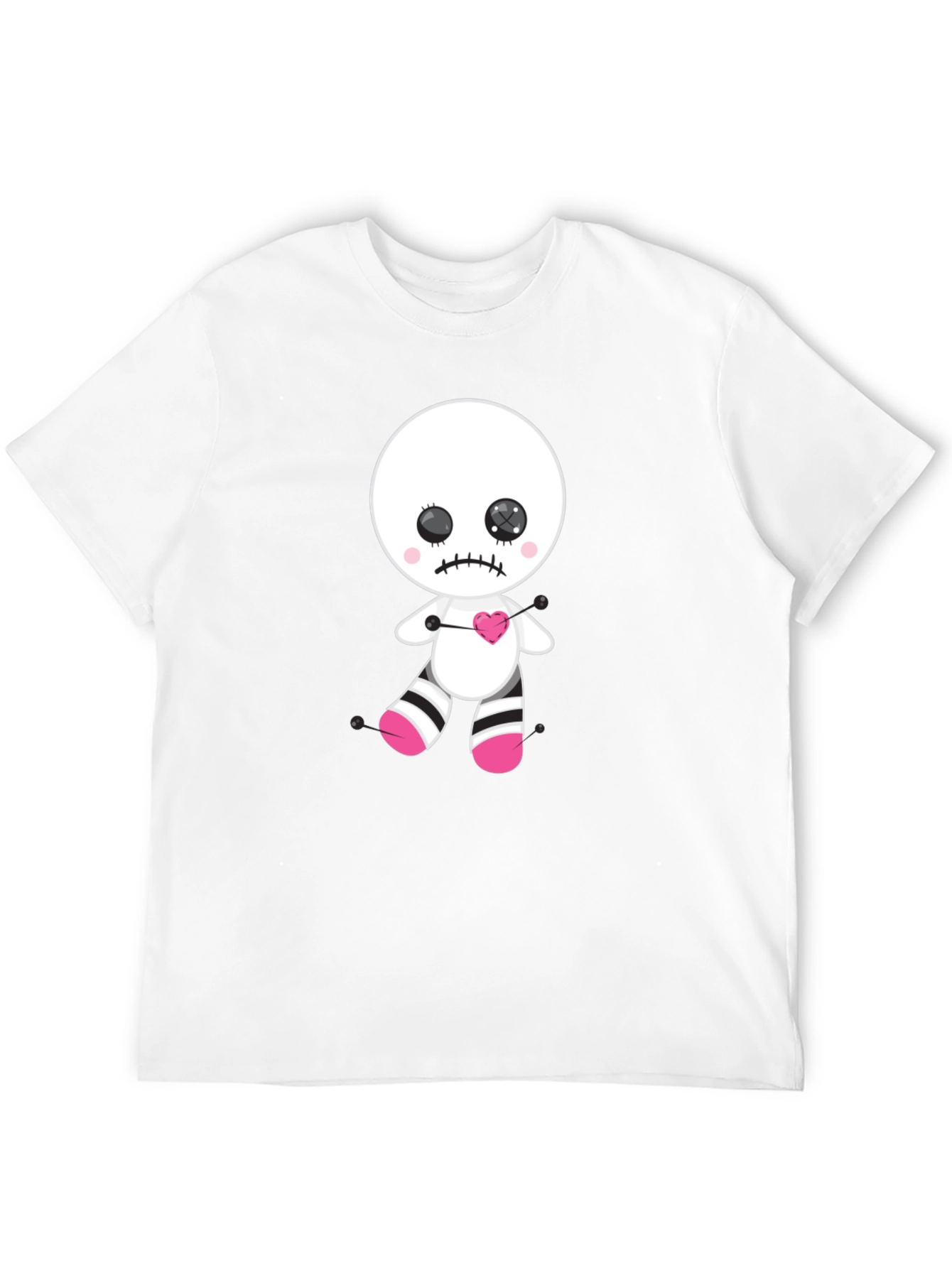 Emo Voodoo Doll Graphic Tee - Black Cotton Shirt