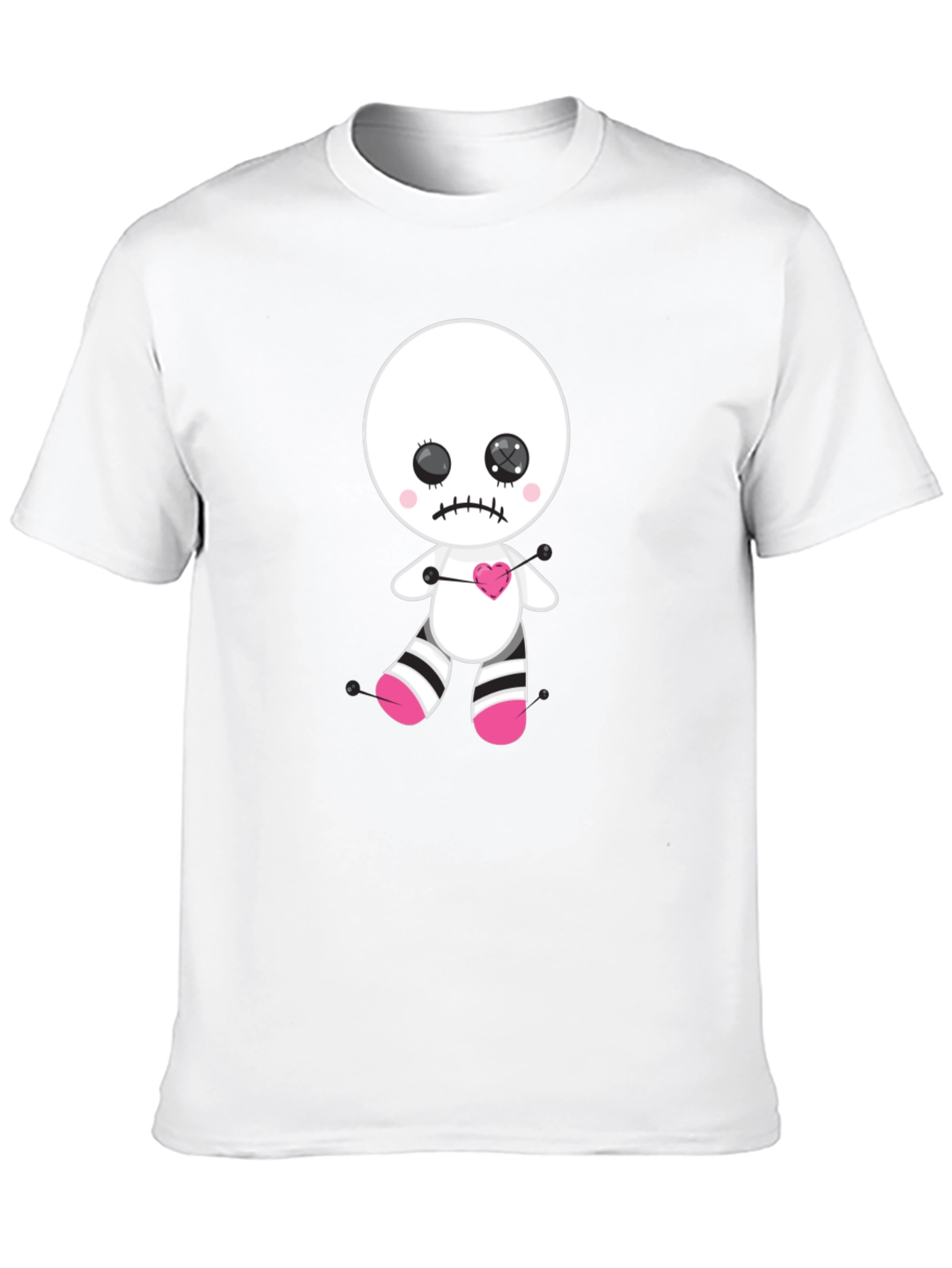 Emo Voodoo Doll Graphic Tee - Black Cotton Shirt