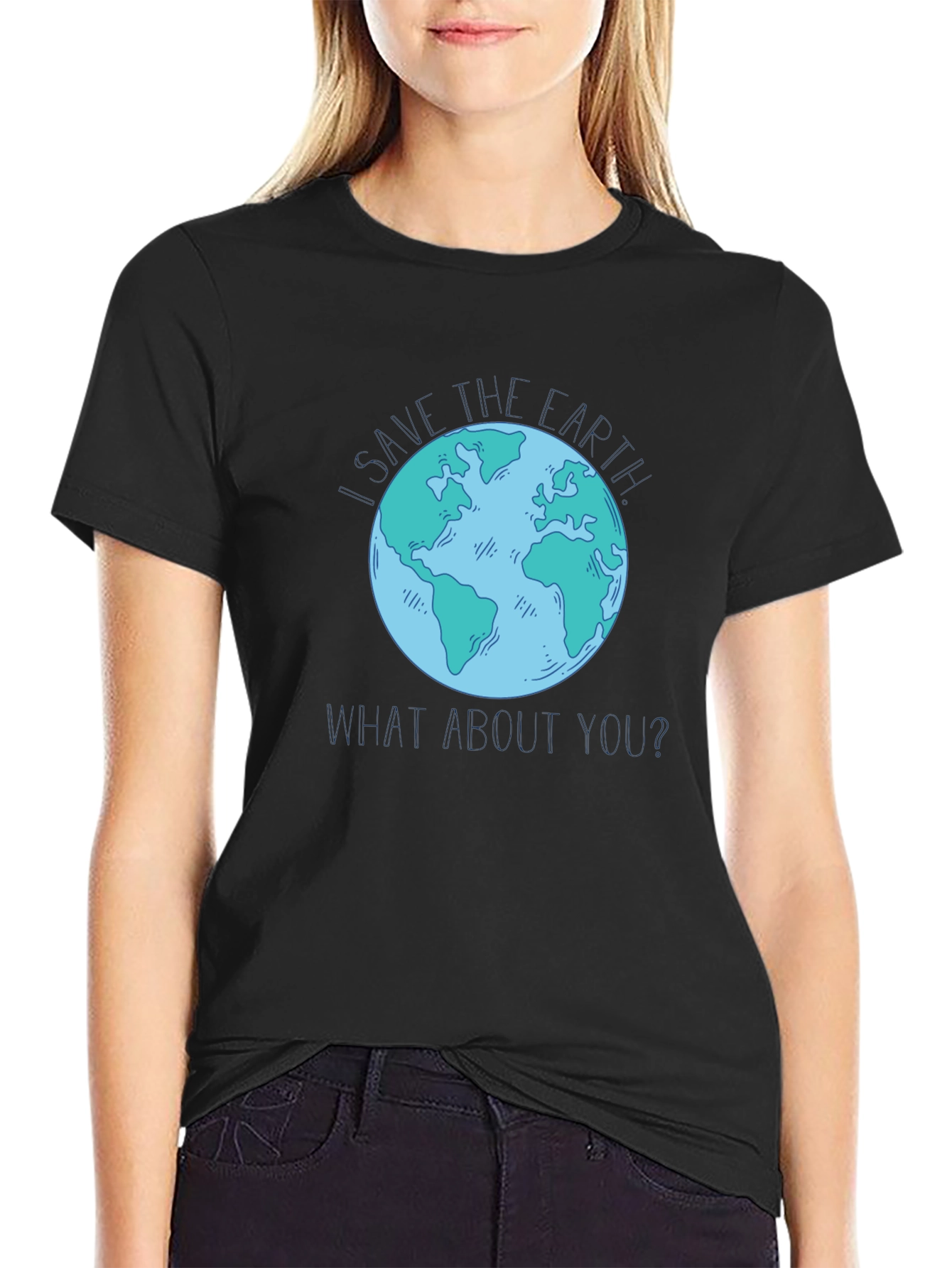 Save the Earth Graphic T-Shirt - Black Cotton Tee