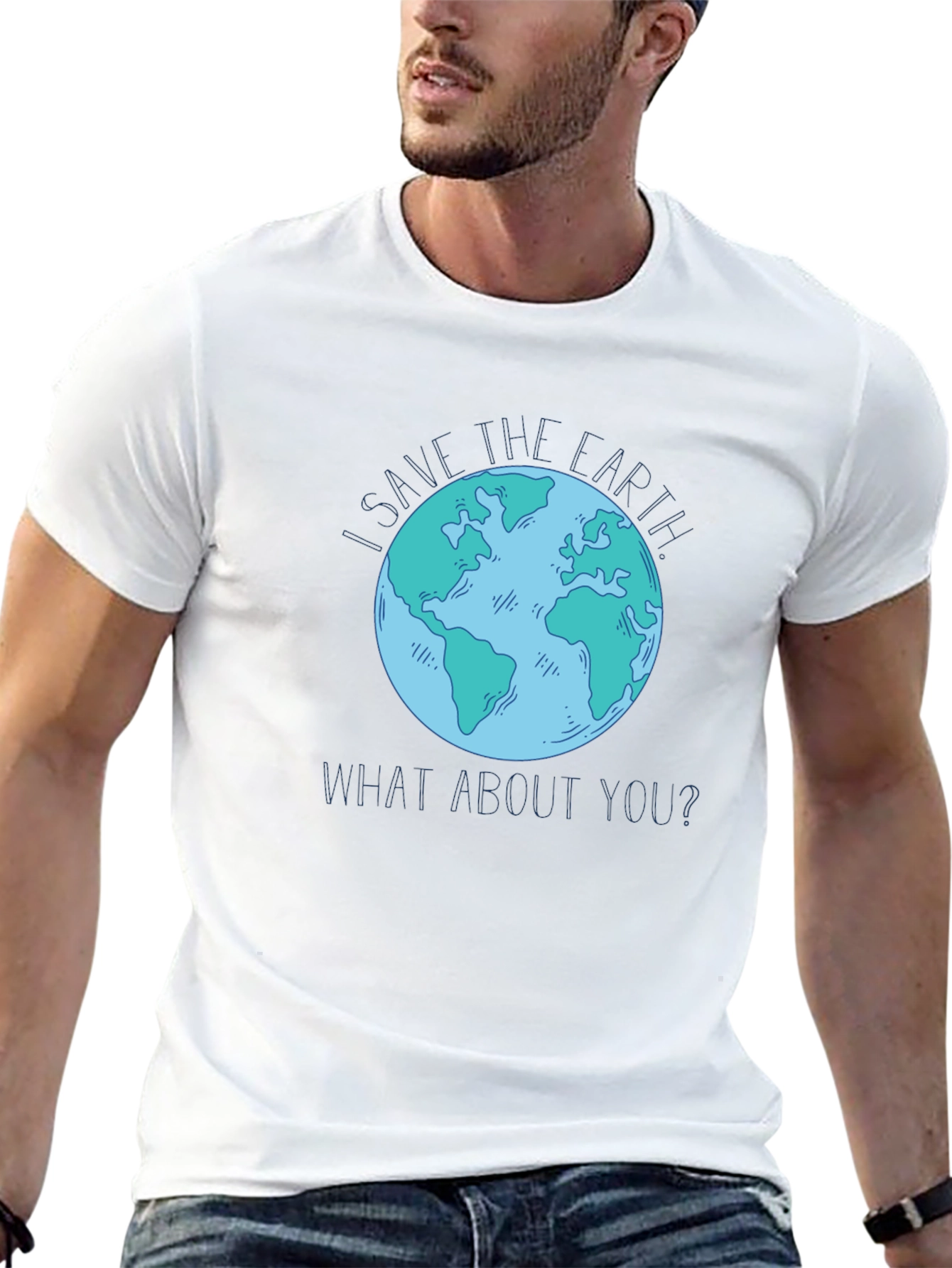 Save the Earth Graphic T-Shirt - Black Cotton Tee