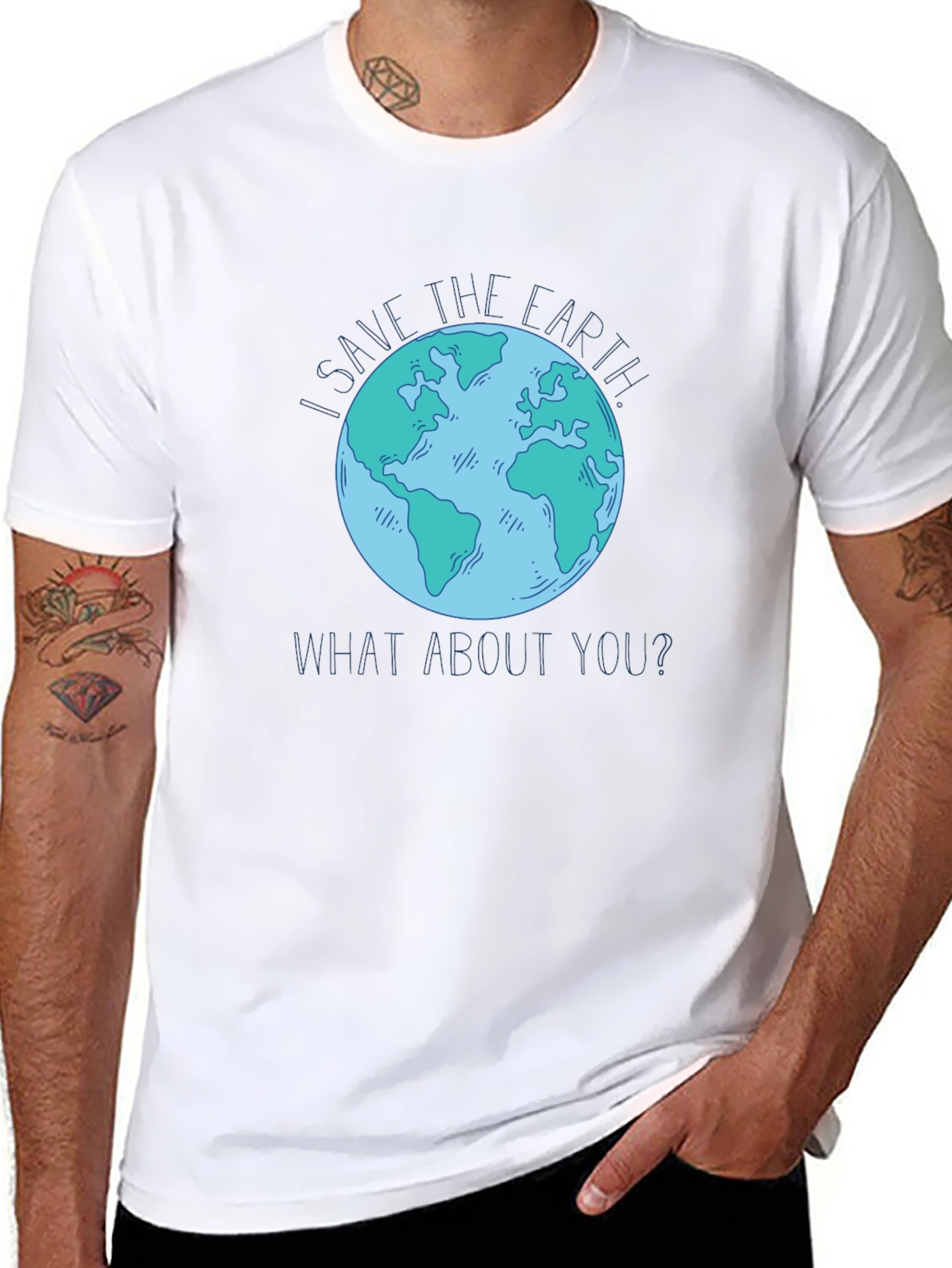 Save the Earth Graphic T-Shirt - Black Cotton Tee