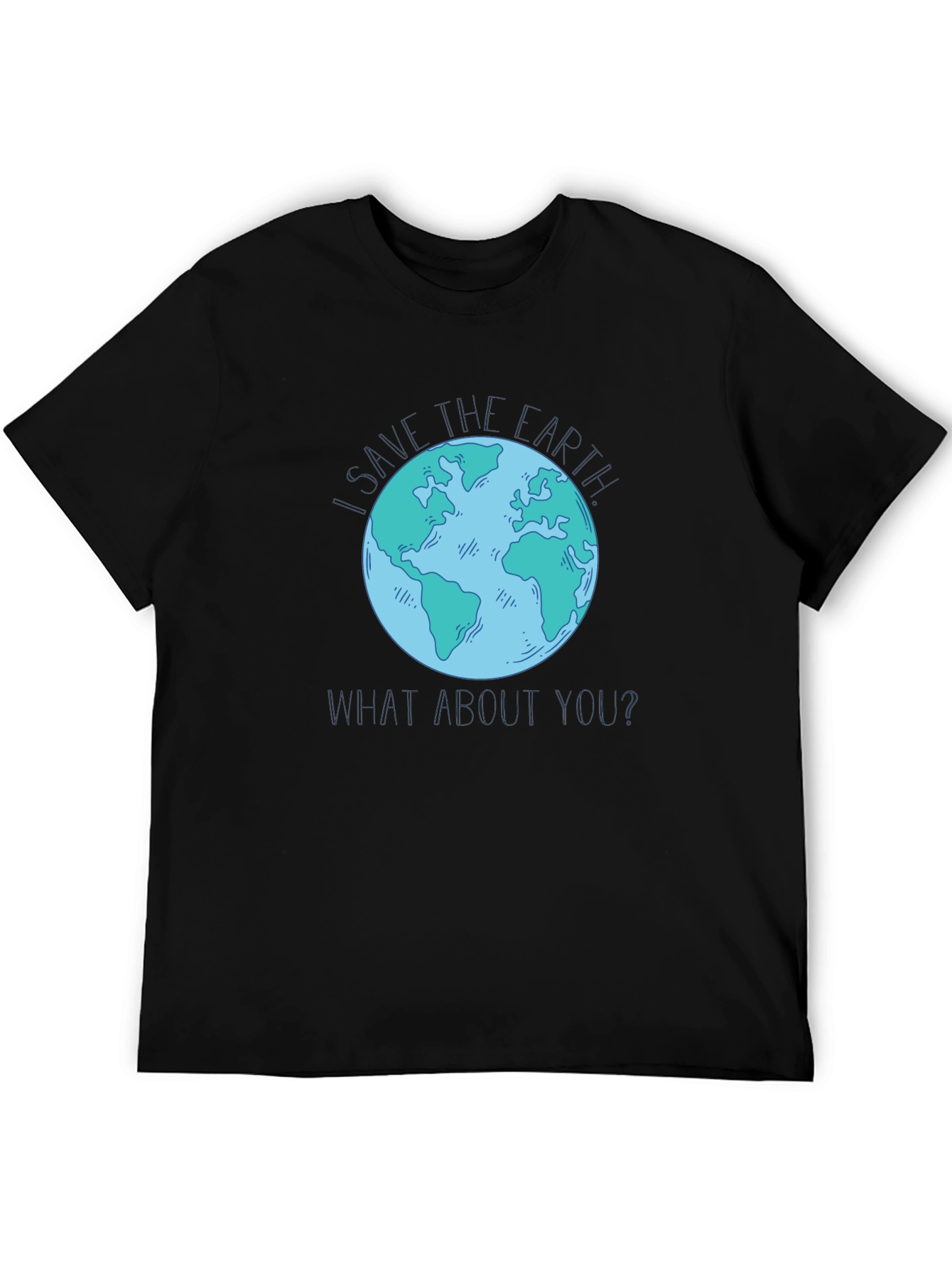 Save the Earth Graphic T-Shirt - Black Cotton Tee
