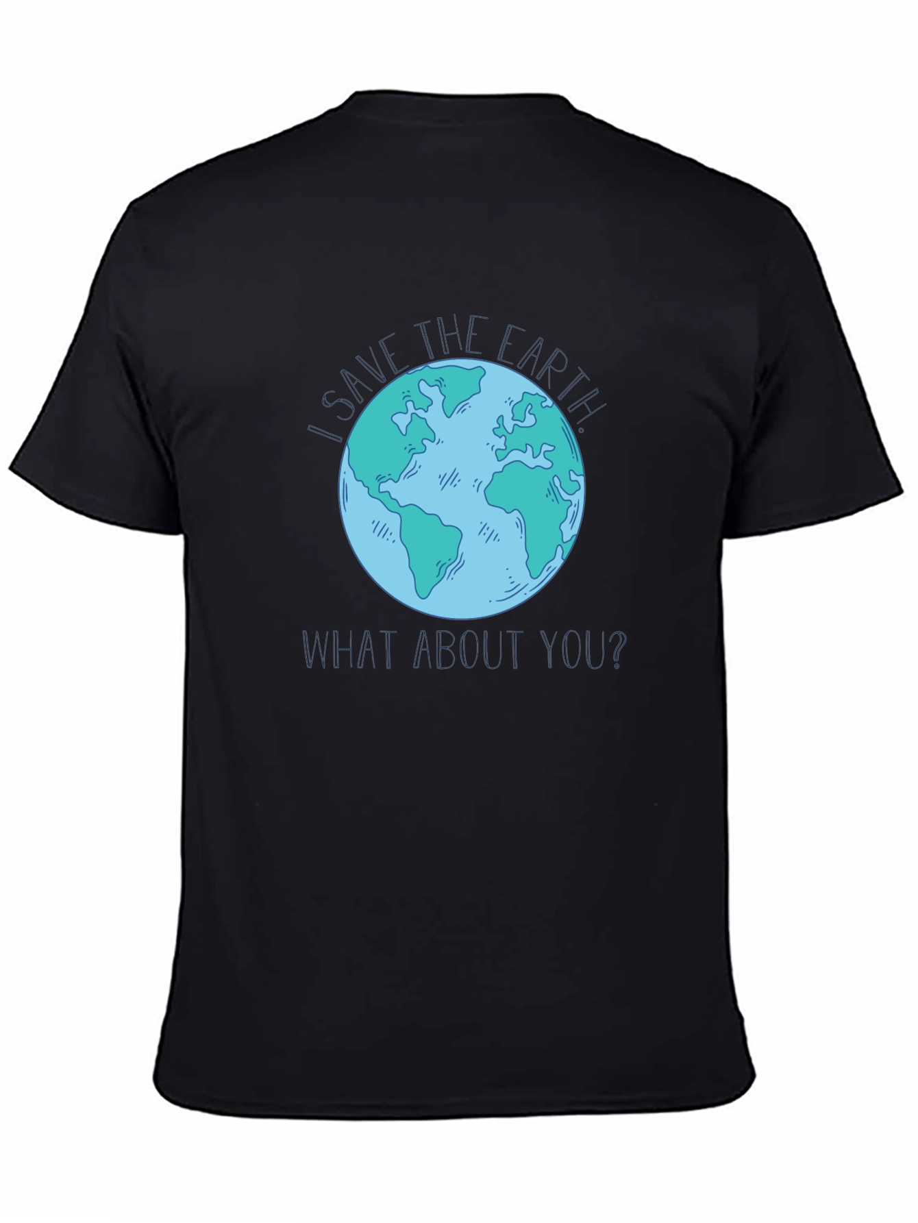 Save the Earth Graphic T-Shirt - Black Cotton Tee