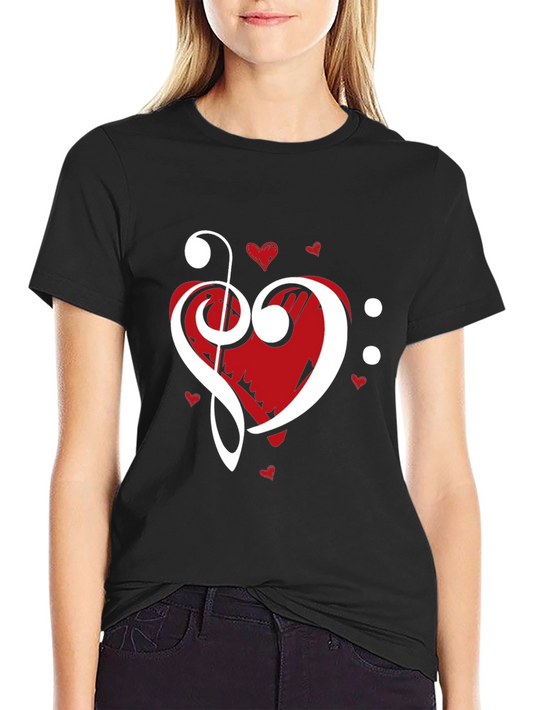 Music Heart Graphic Tee - Black