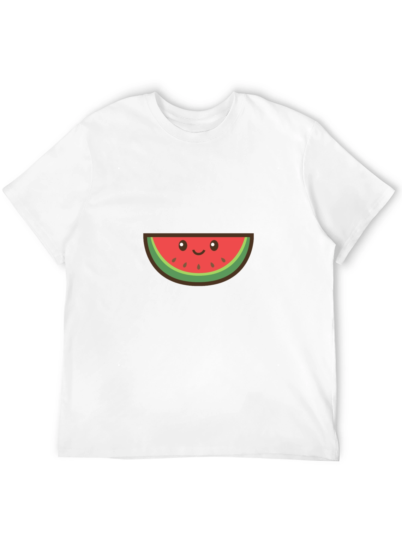 Cute Watermelon Graphic Tee - Black Cotton T-Shirt