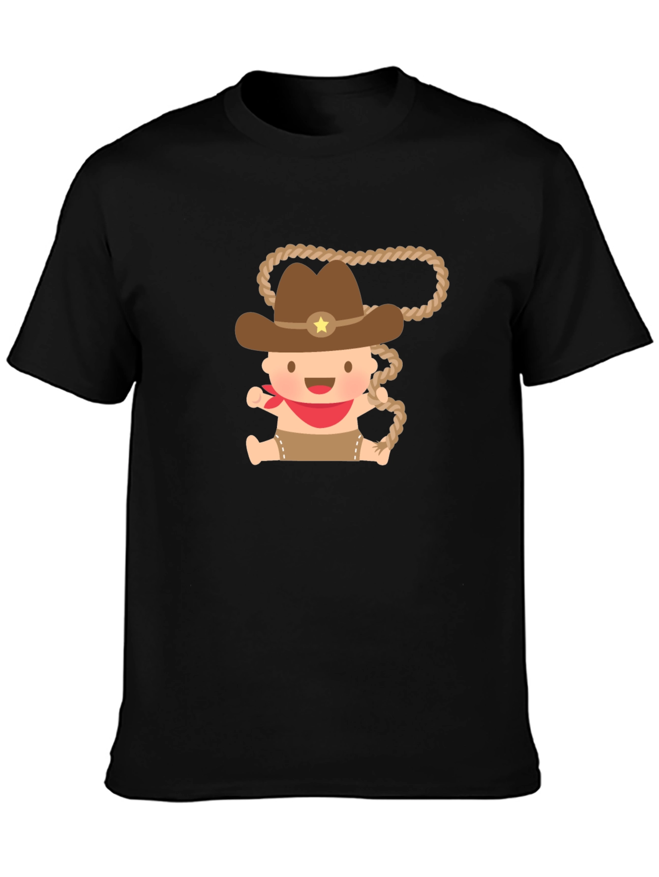 Cartoon Cowboy Baby T-Shirt - Black