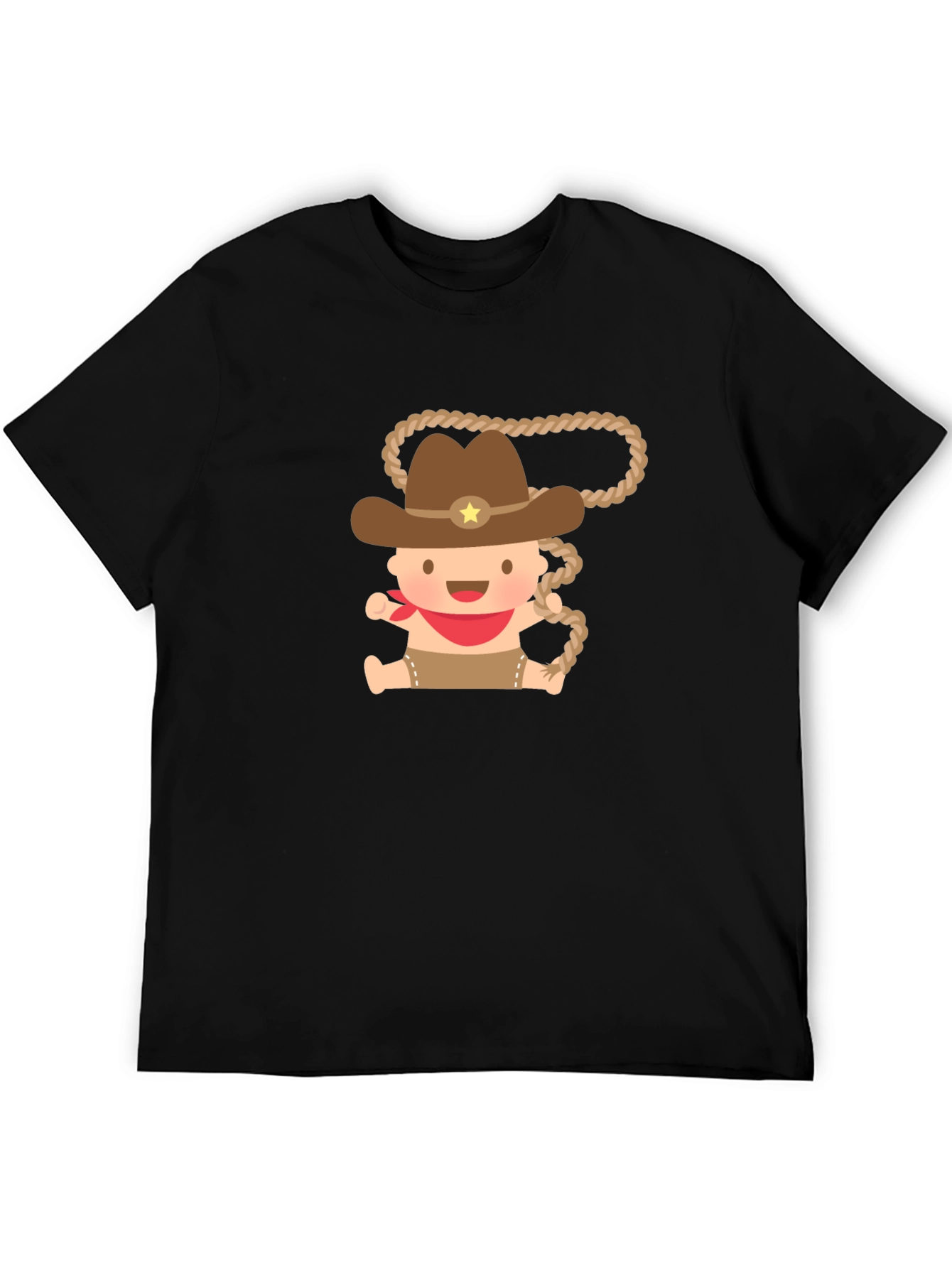 Cartoon Cowboy Baby T-Shirt - Black