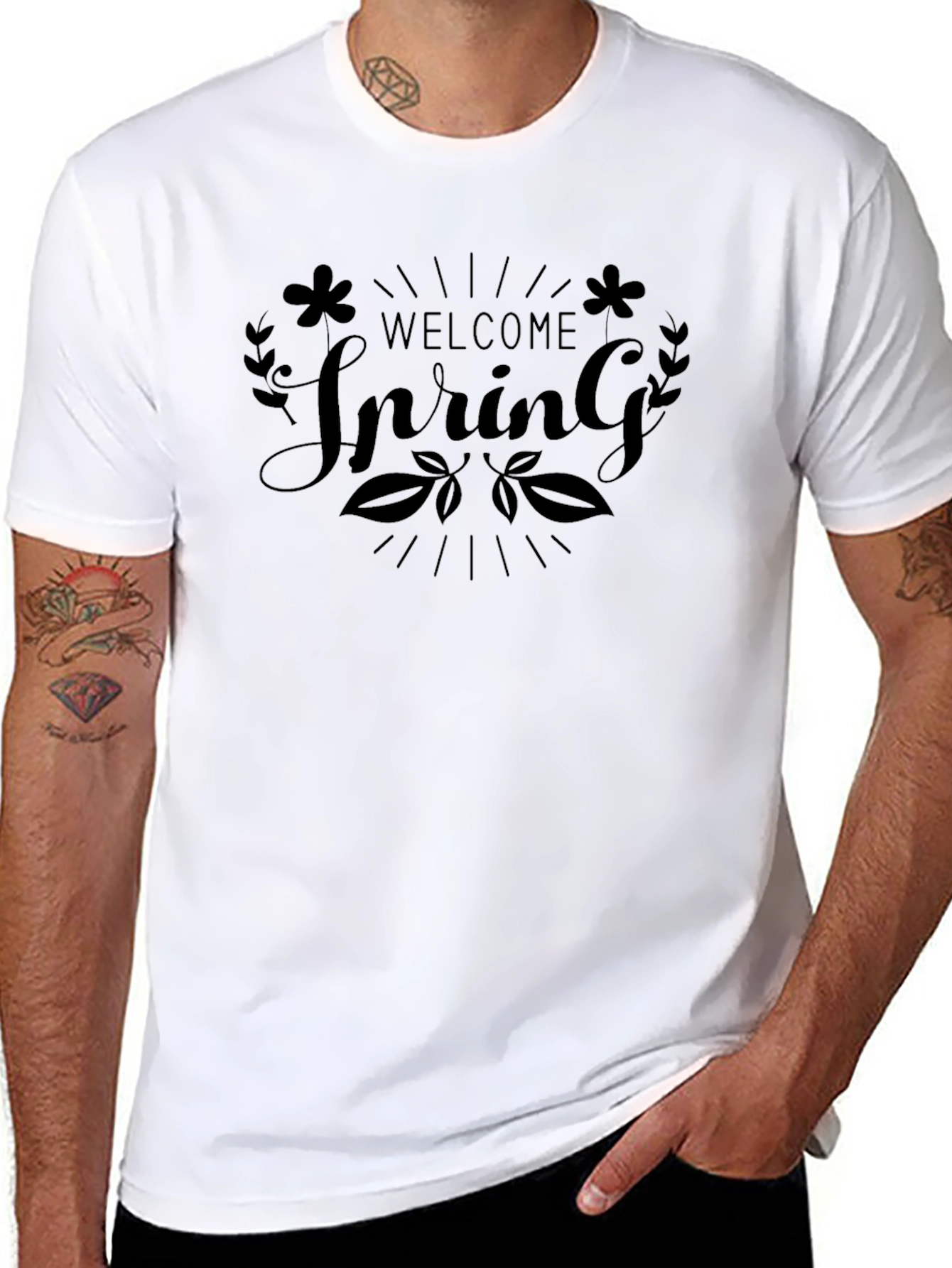 Welcome Spring T-Shirt - Black