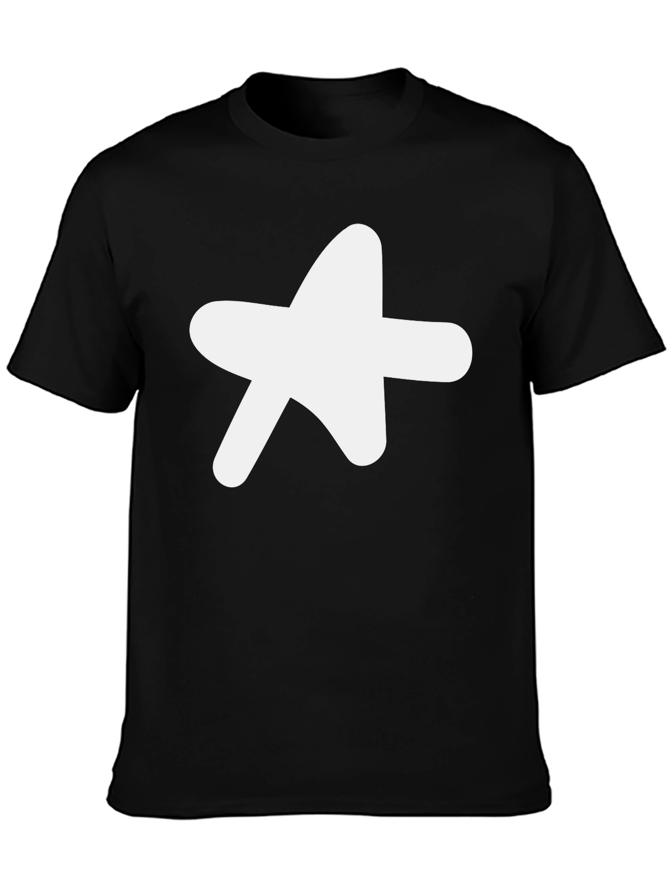 Black Tee with White Star Graphic