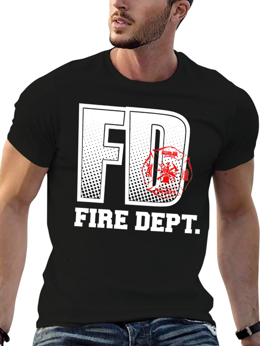 FD Fire Dept. T-Shirt - Black Graphic Tee