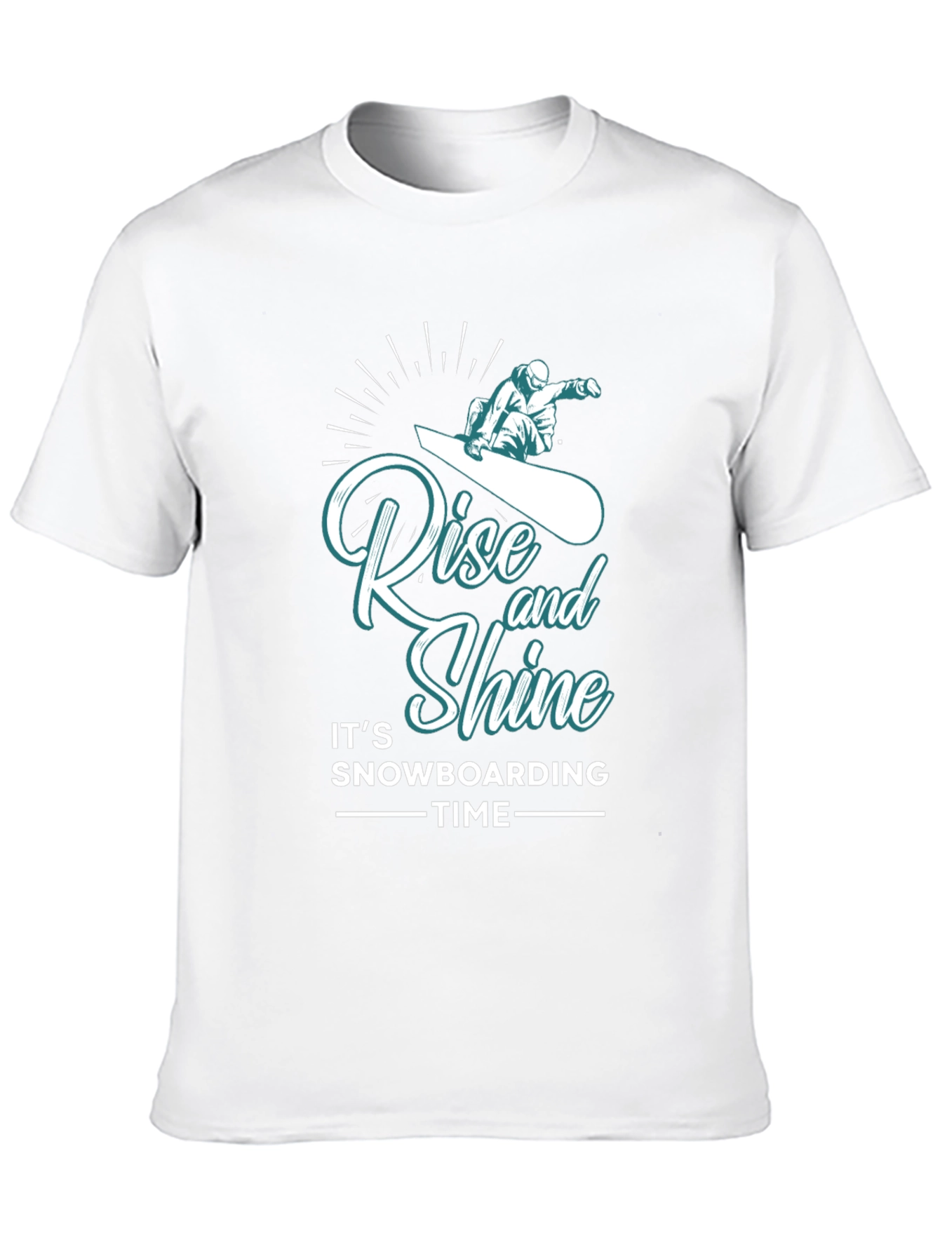 Rise and Shine Snowboarding Time Black T-Shirt