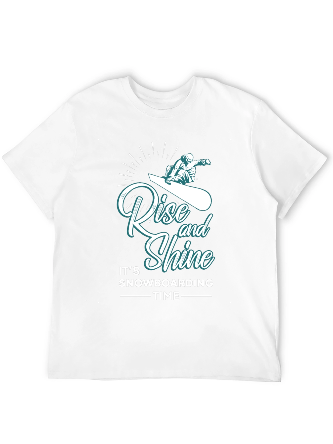 Rise and Shine Snowboarding Time Black T-Shirt