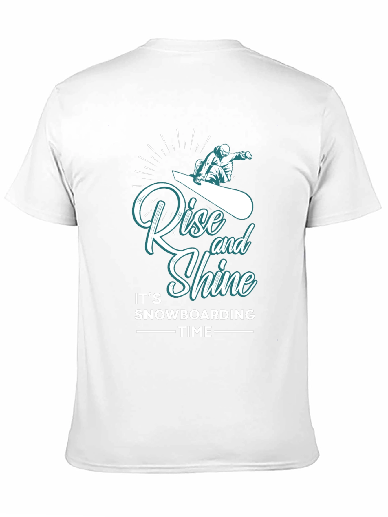 Rise and Shine Snowboarding Time Black T-Shirt