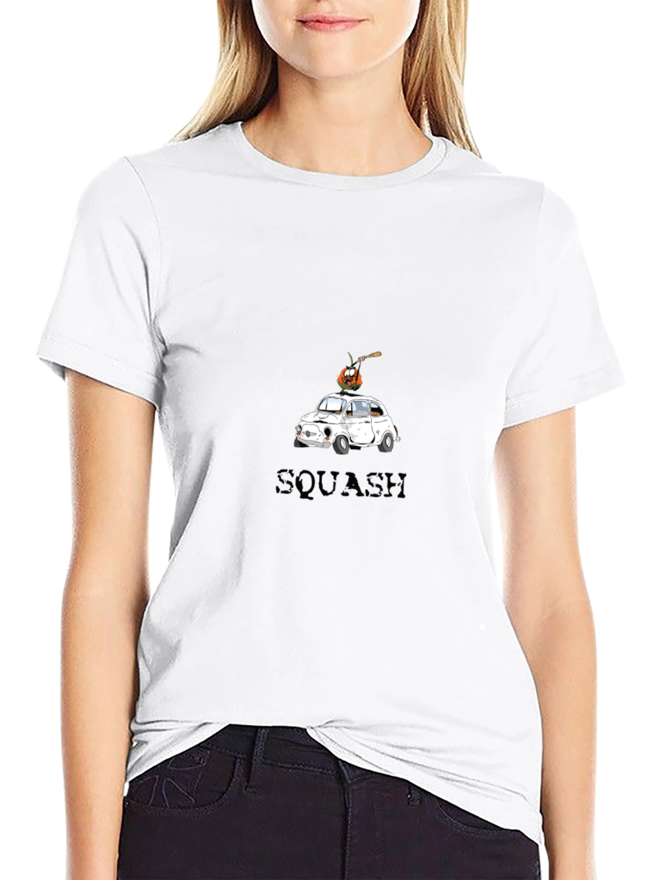 Squash Car Graphic Tee - Trendy Halloween T-Shirt