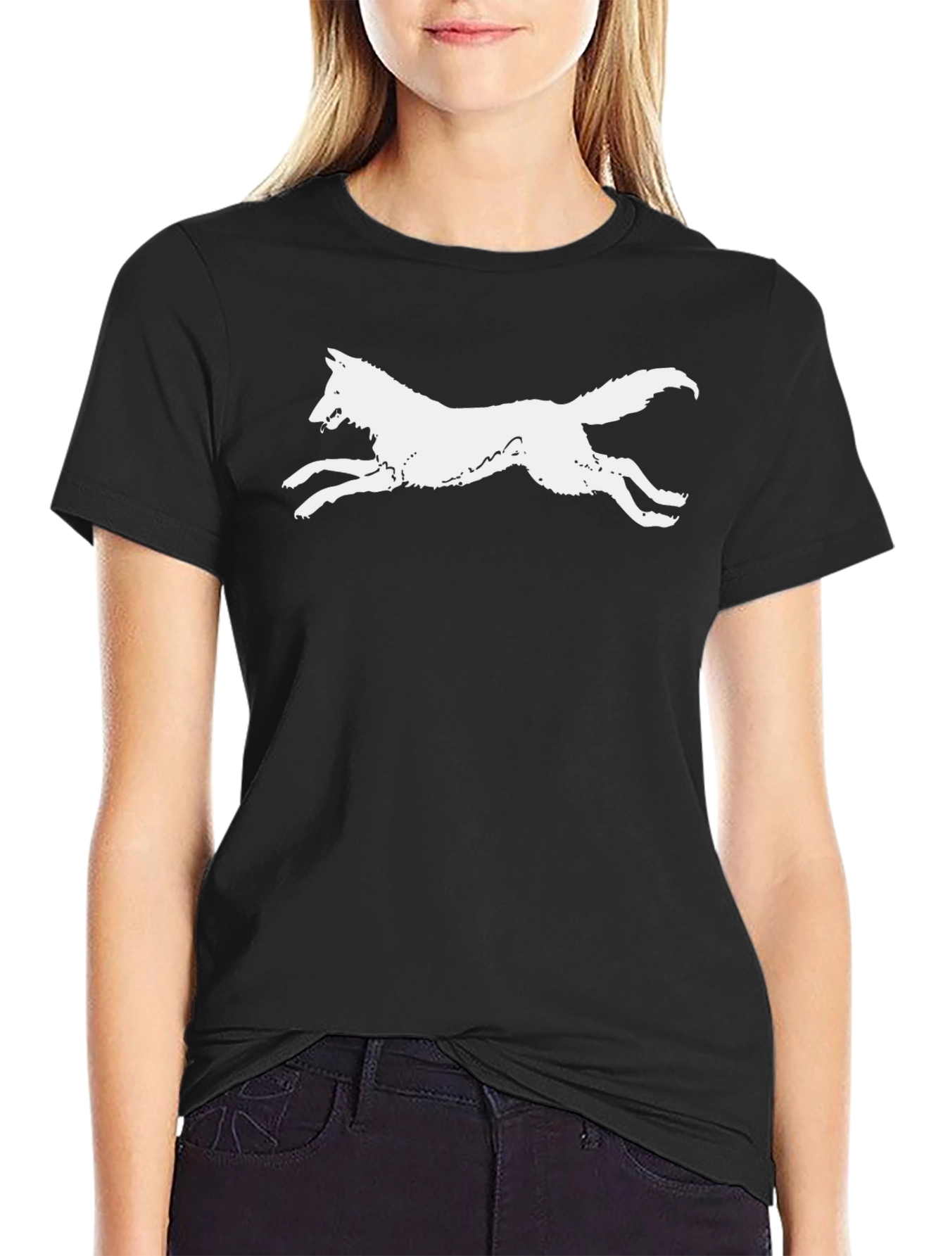 White Wolf Graphic Black T-Shirt