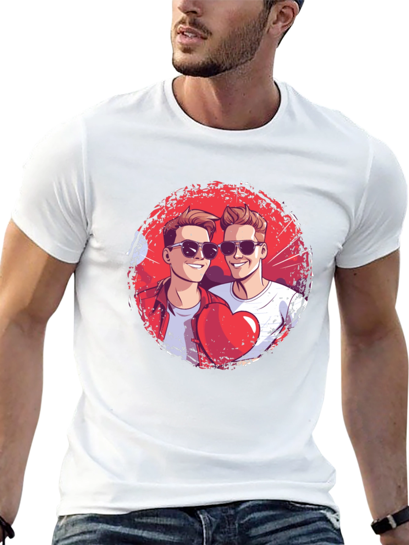 Heart Brothers T-Shirt - Stylish Graphic Tee