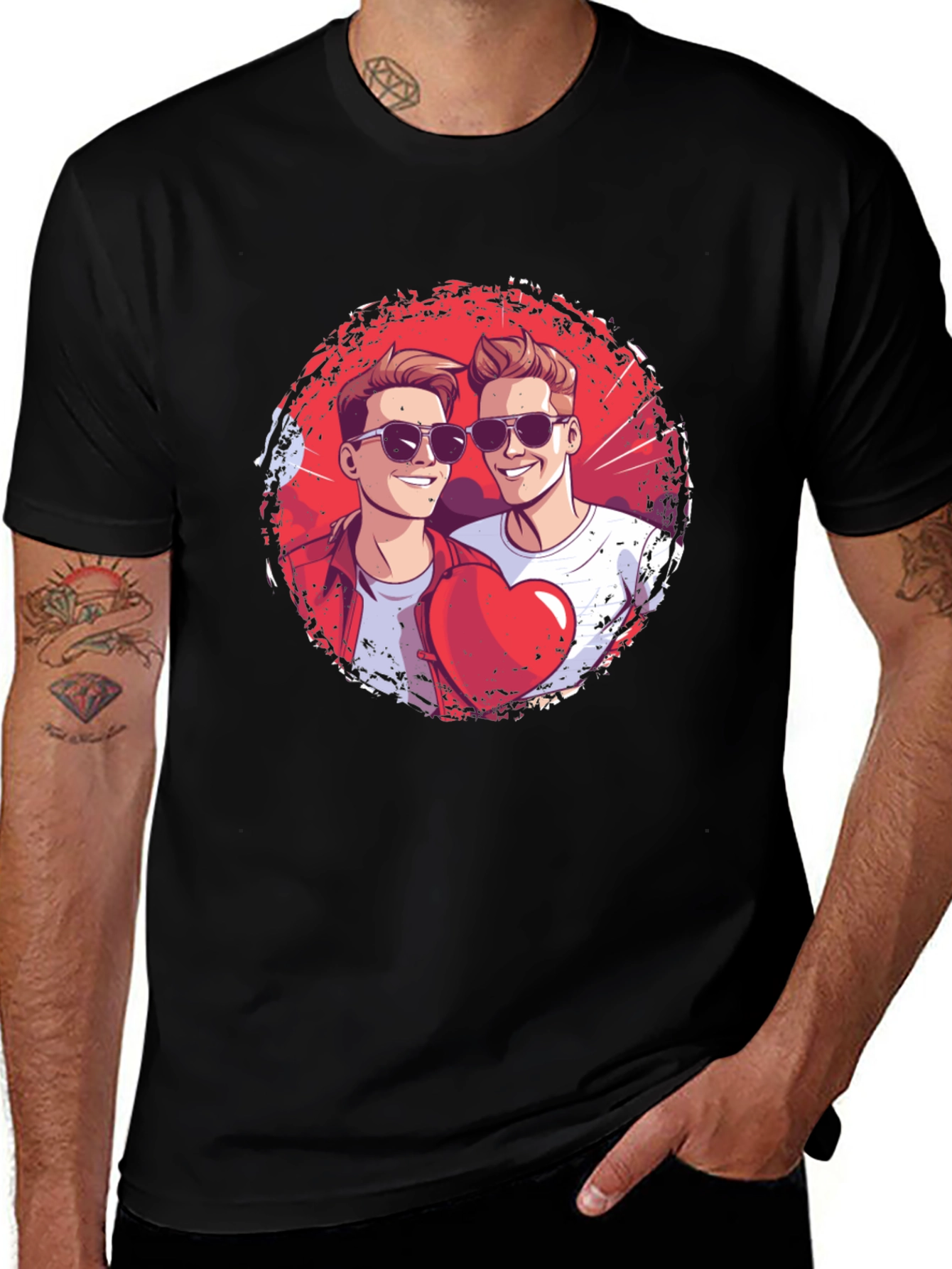 Heart Brothers T-Shirt - Stylish Graphic Tee