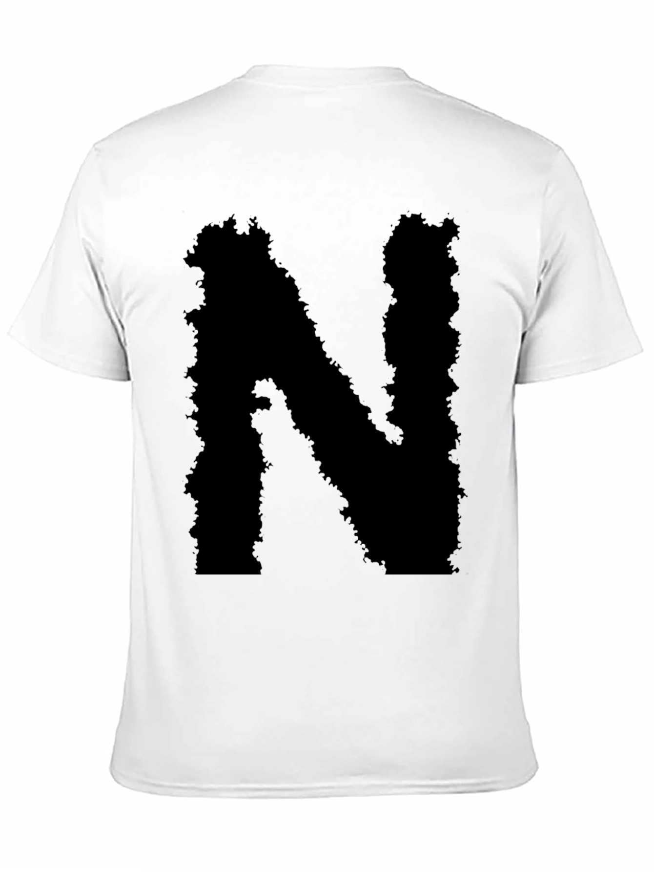 Mens Black T-Shirt - Abstract Letter N Design