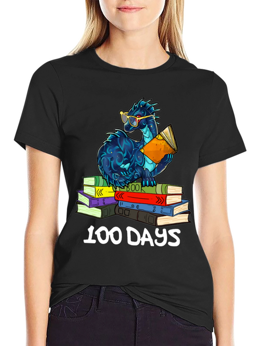 100 Days of School Dragon Reading T-Shirt