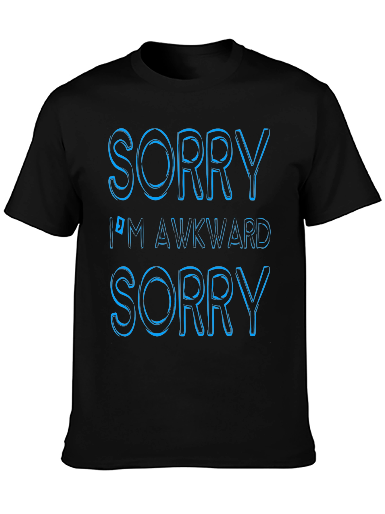 Awkward Apology Tee: Black Cotton T-Shirt