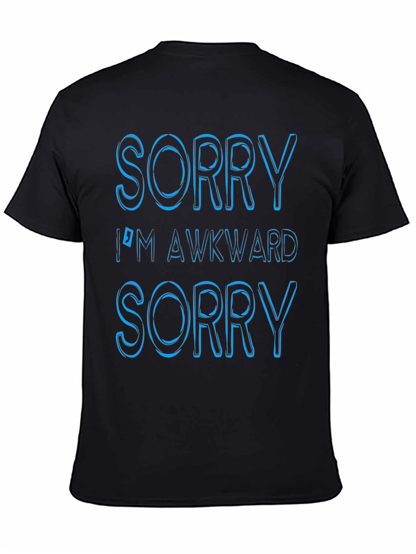 Awkward Apology Tee: Black Cotton T-Shirt