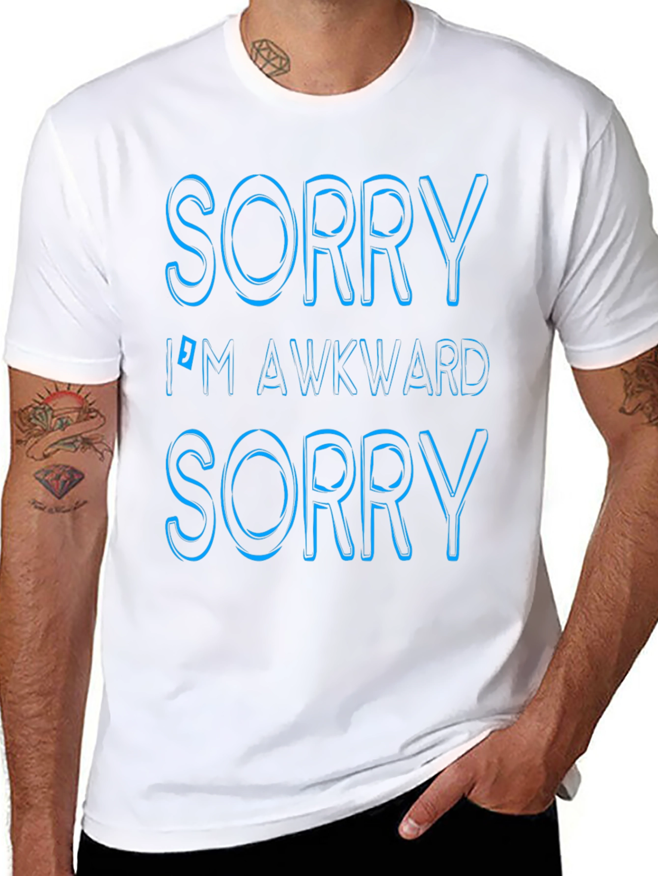 Awkward Apology Tee: Black Cotton T-Shirt