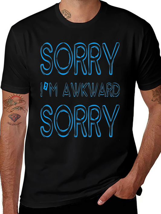 Awkward Apology Tee: Black Cotton T-Shirt