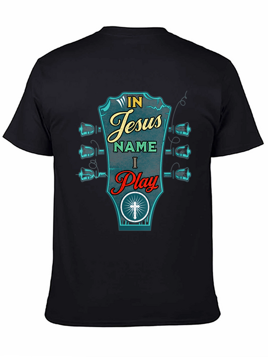 In Jesus Name I Play Guitar Graphic T-Shirt