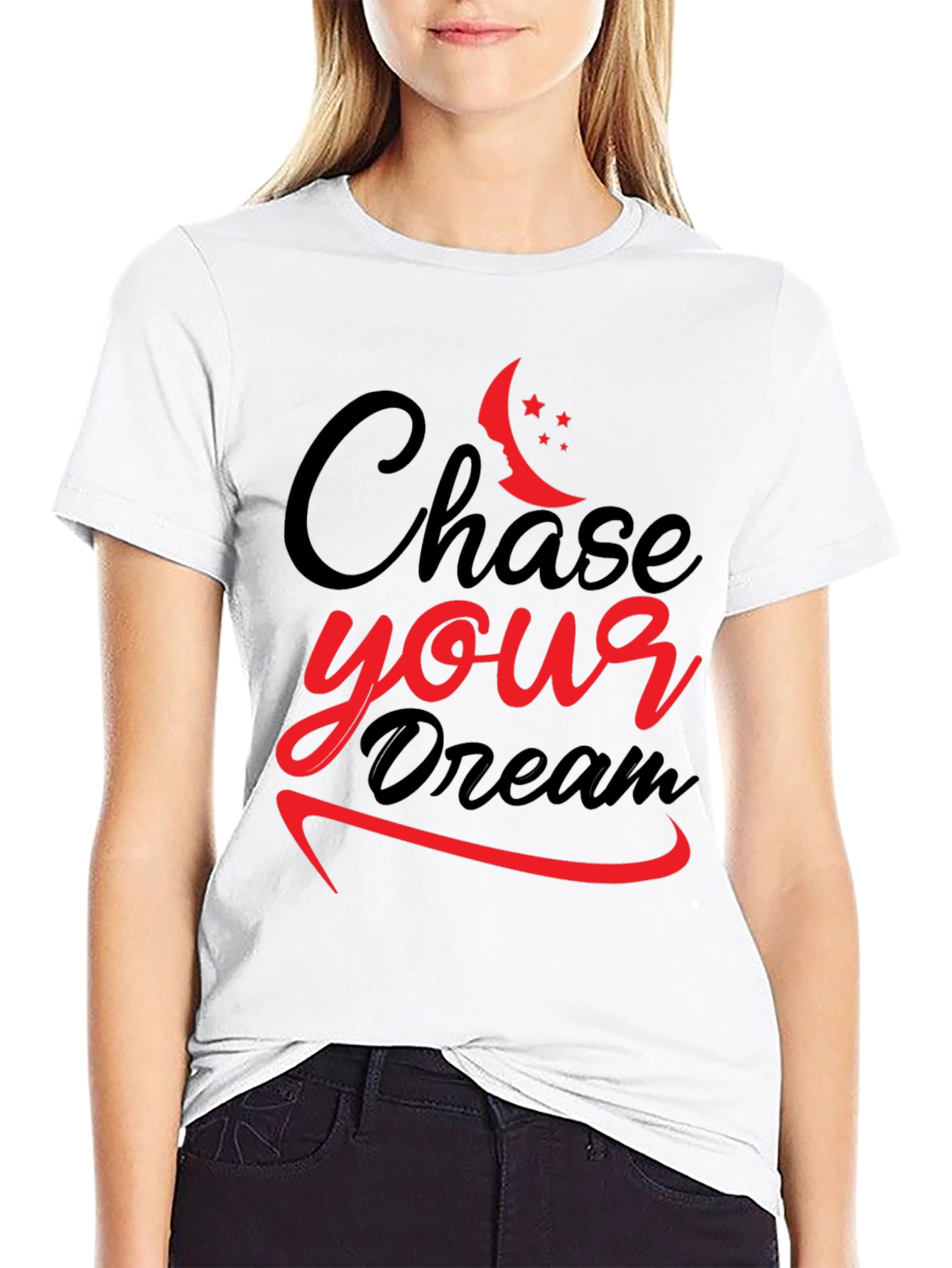 Chase Your Dream Graphic Tee - Motivational Black T-Shirt