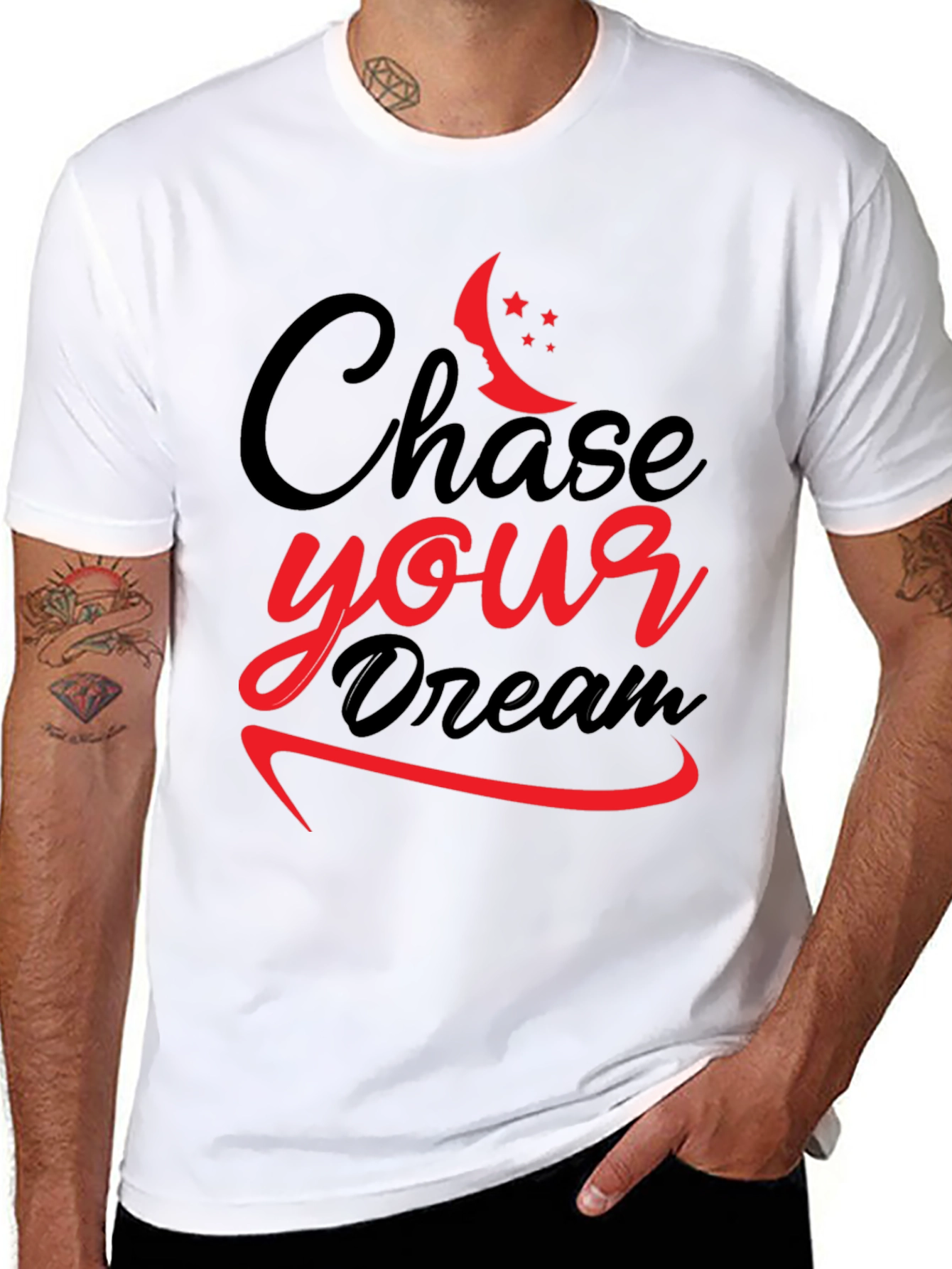 Chase Your Dream Graphic Tee - Motivational Black T-Shirt