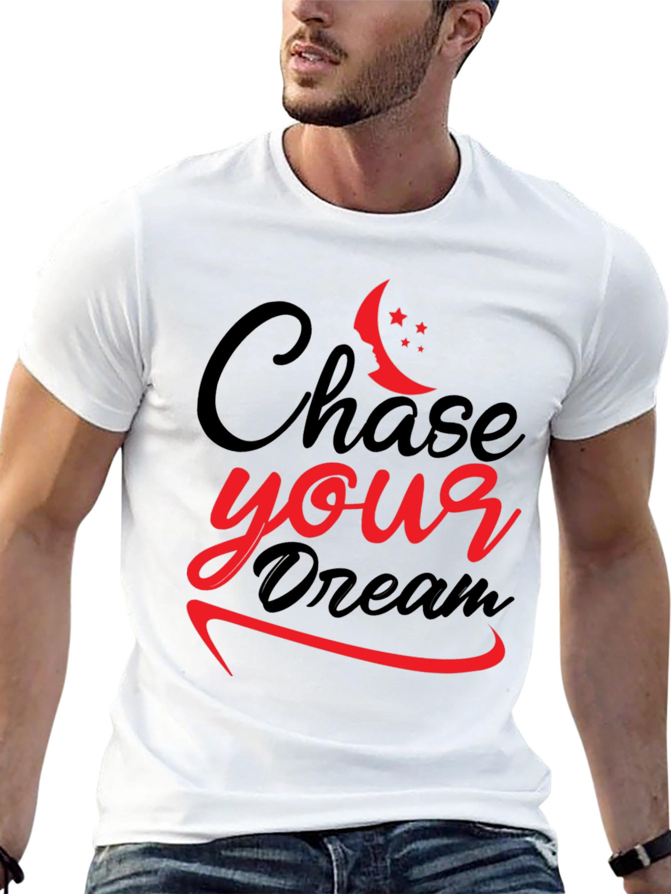 Chase Your Dream Graphic Tee - Motivational Black T-Shirt