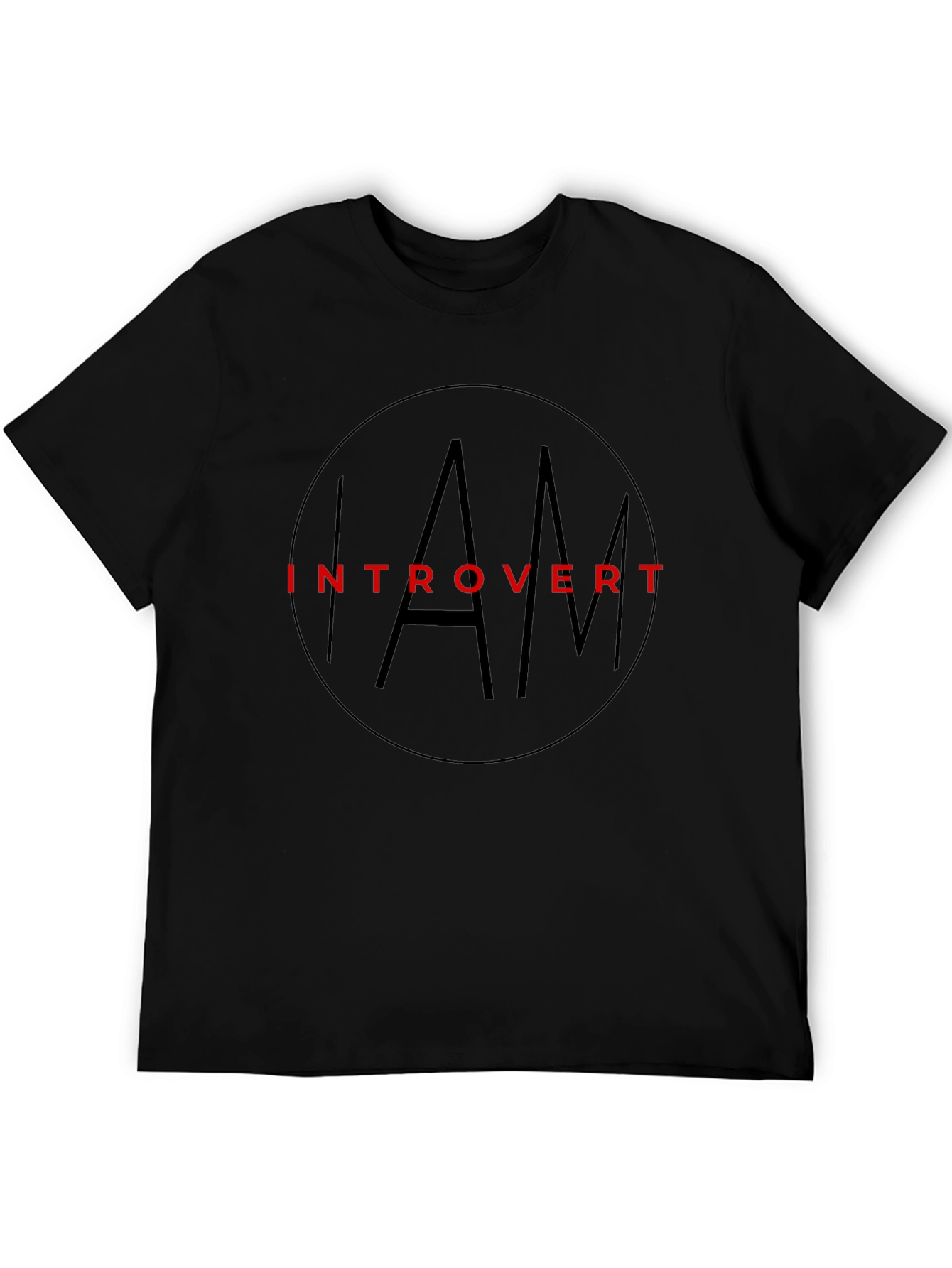 Introvert Graphic Tee - Black Cotton T-Shirt
