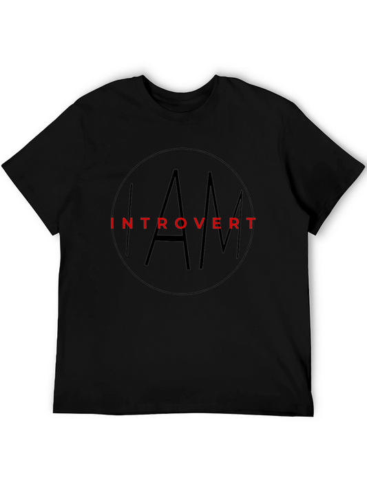 Introvert Graphic Tee - Black Cotton T-Shirt