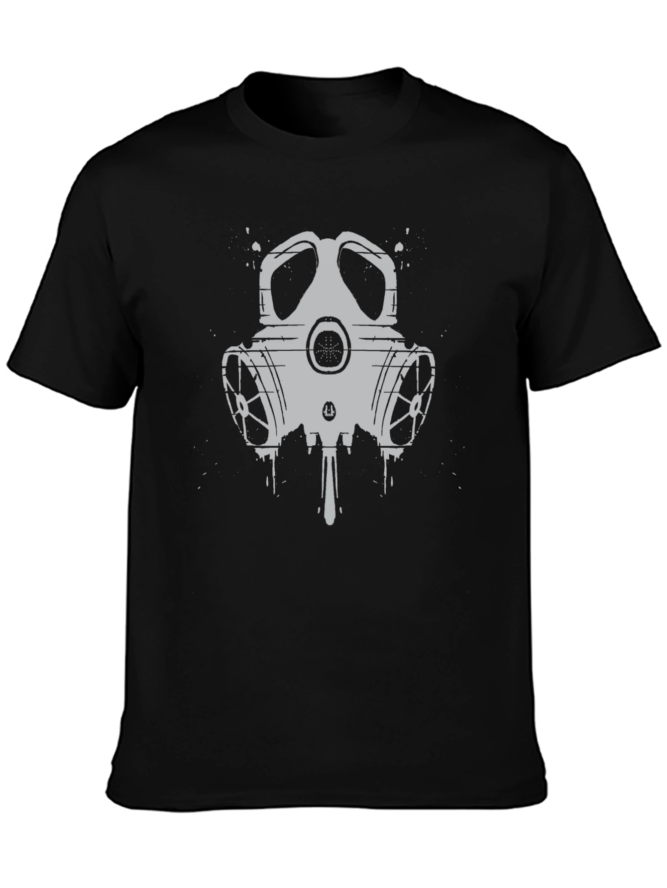 Gas Mask Graphic Print Black T-Shirt