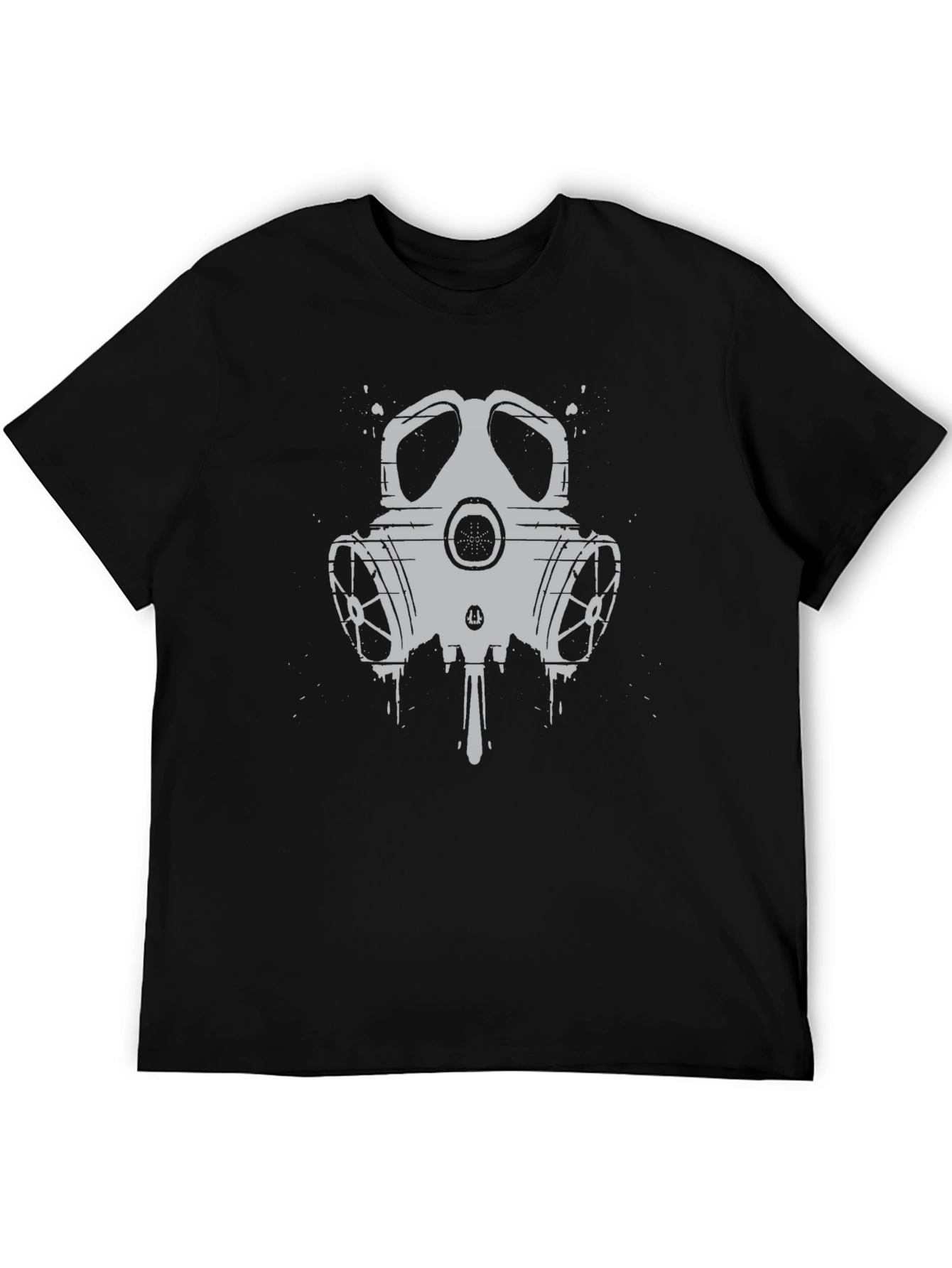 Gas Mask Graphic Print Black T-Shirt