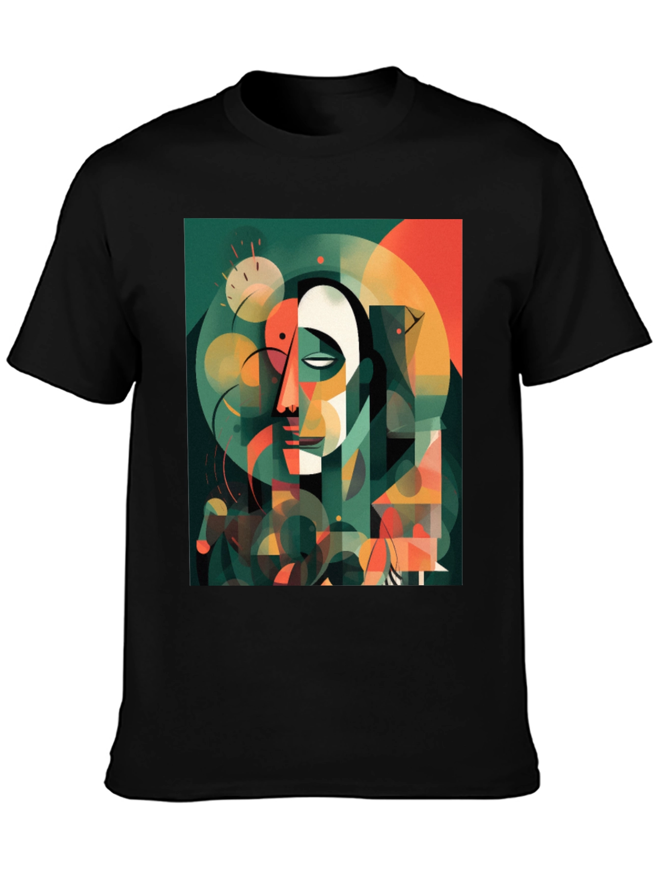Abstract Geometric Face Graphic Tee