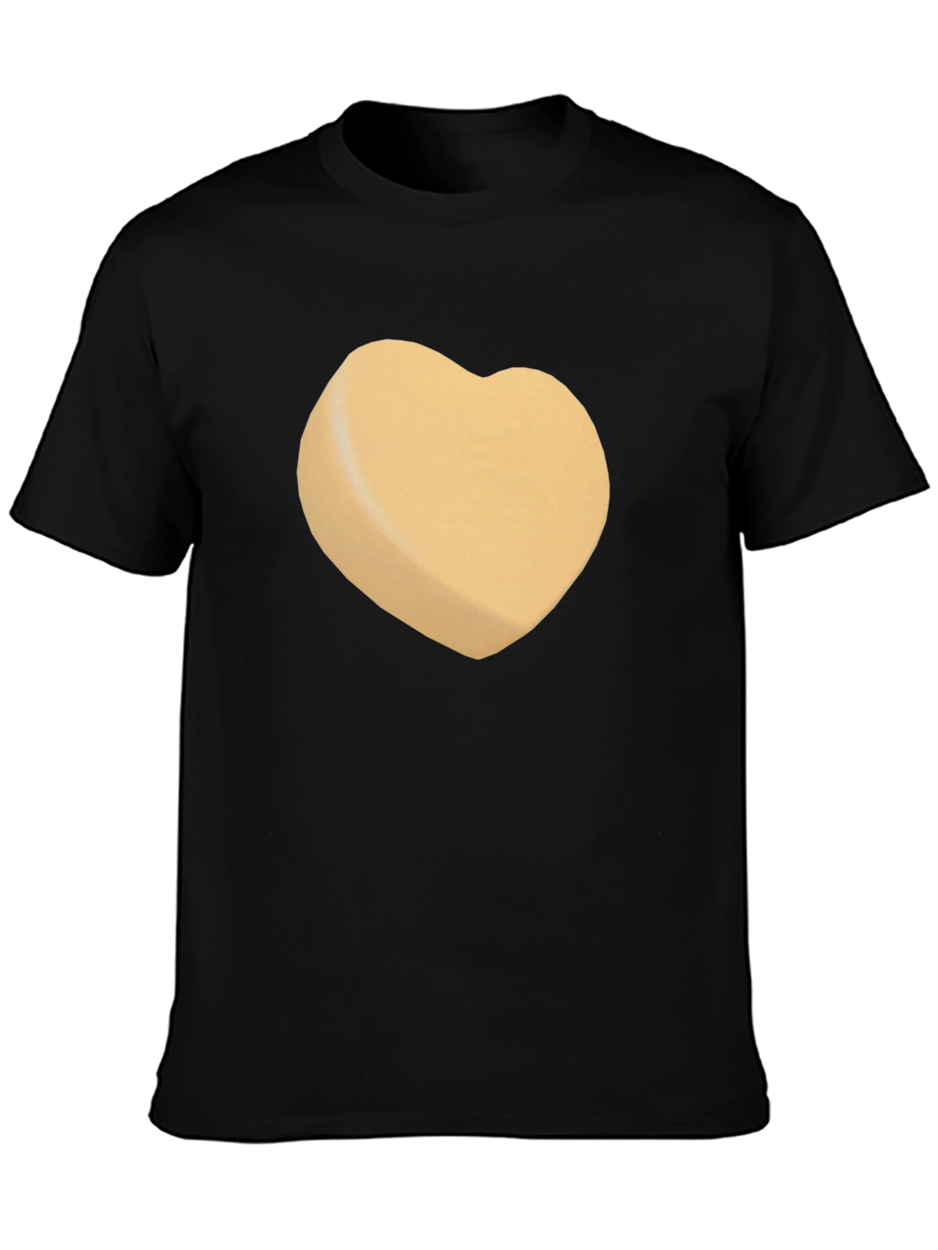 Heart-Shaped Candy Design Black T-Shirt