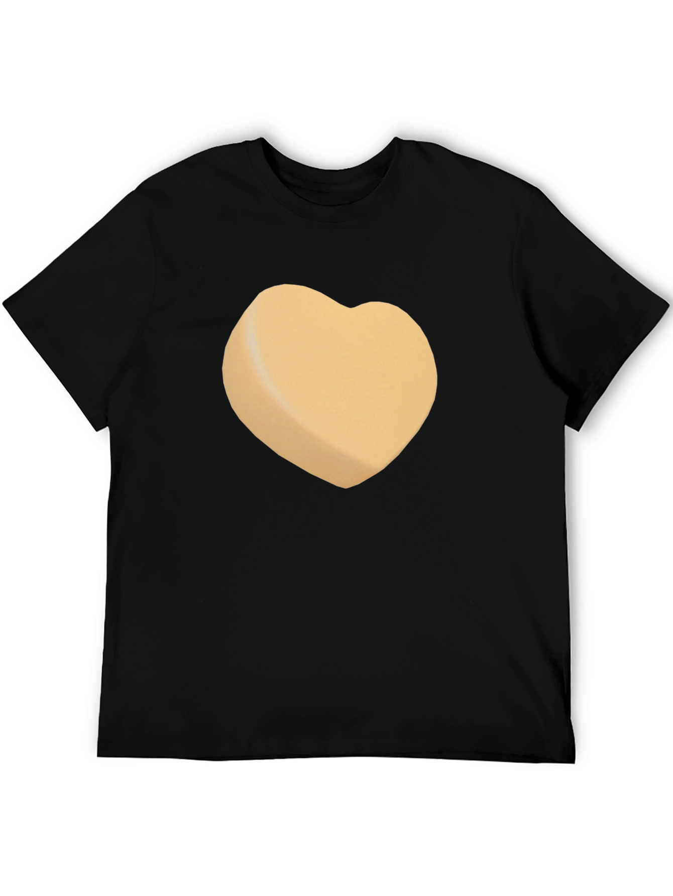 Heart-Shaped Candy Design Black T-Shirt