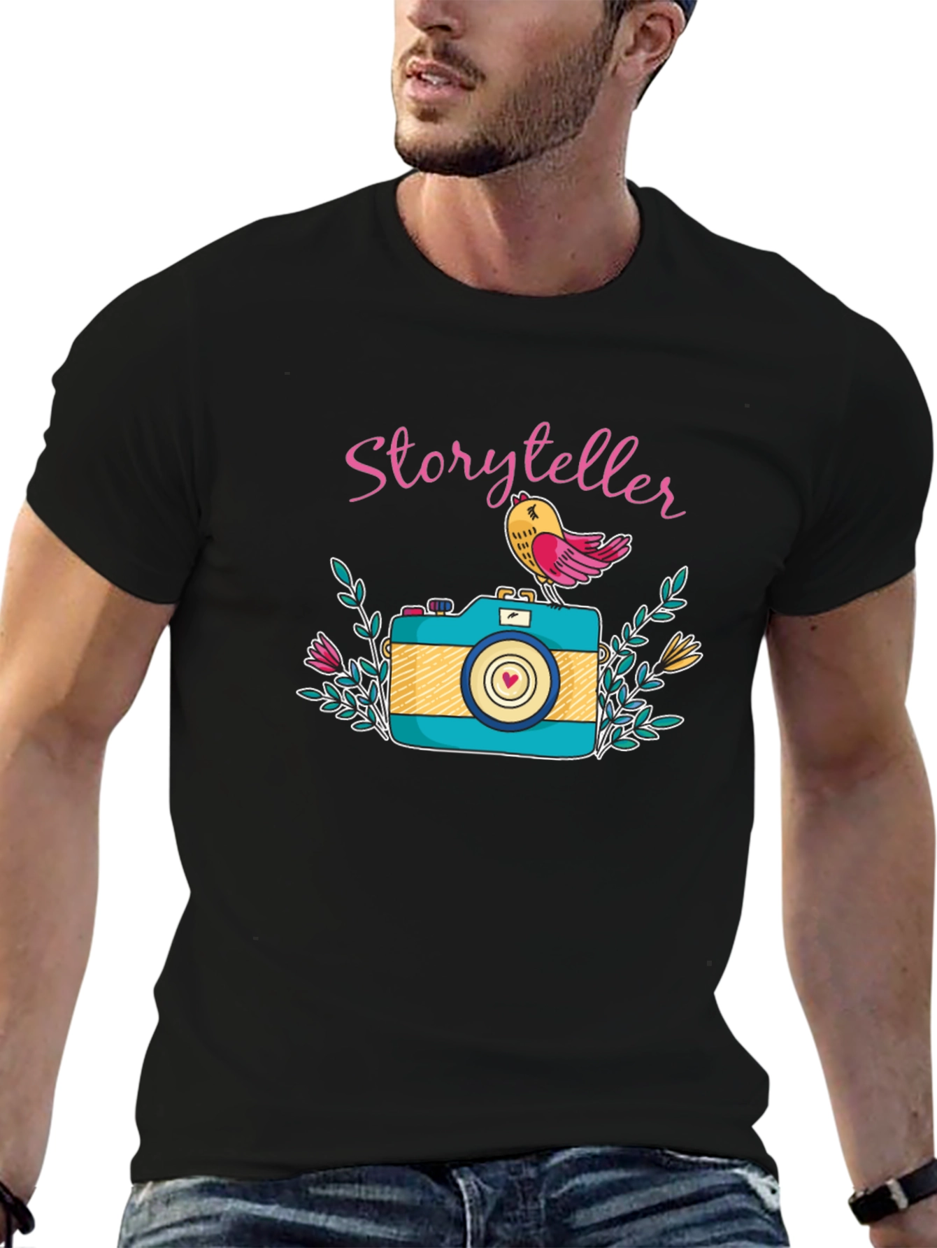 Storyteller Graphic Tee -  Camera Bird Lover Gift