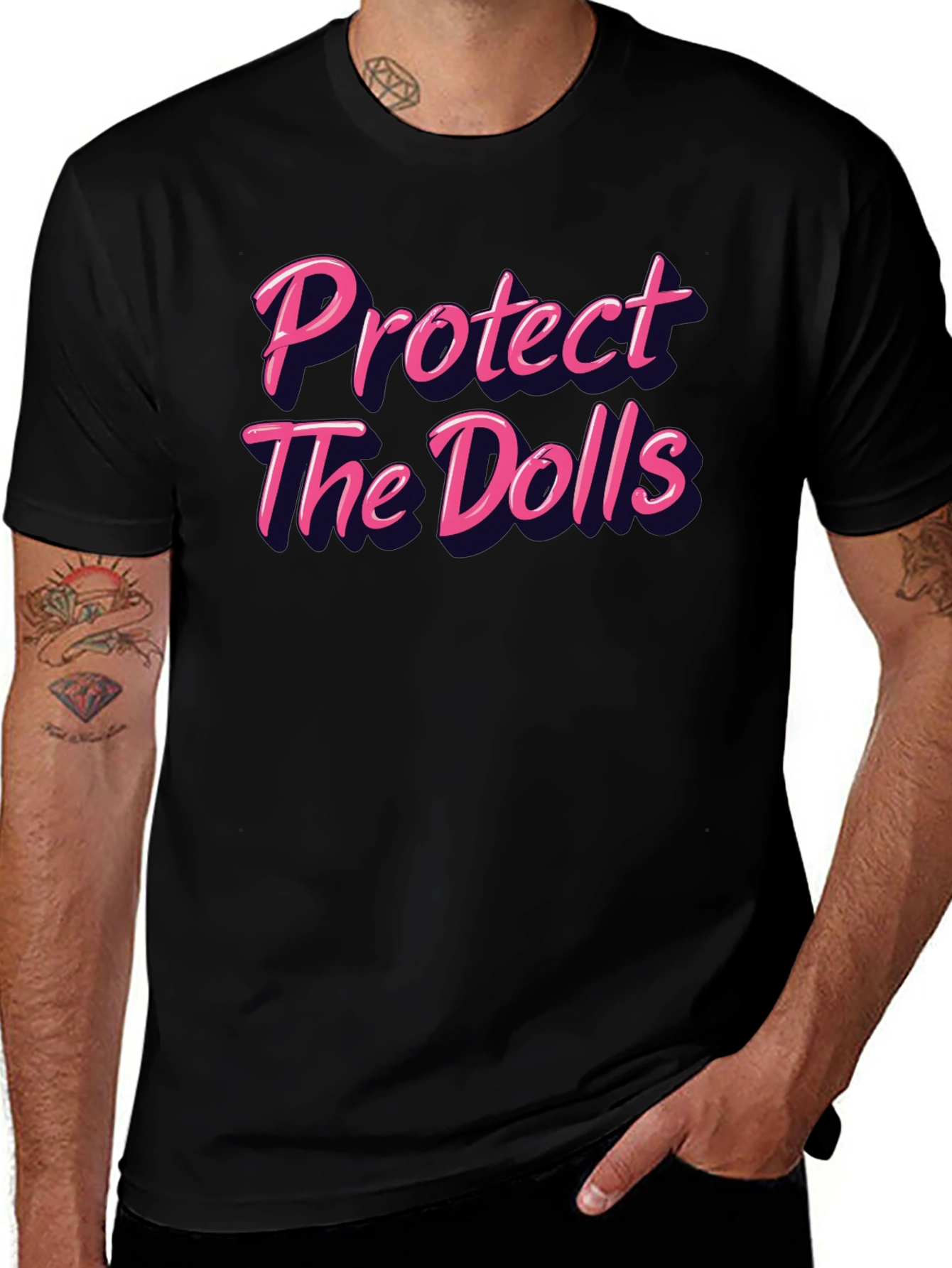 Protect The Dolls Graphic Tee - Black T-Shirt