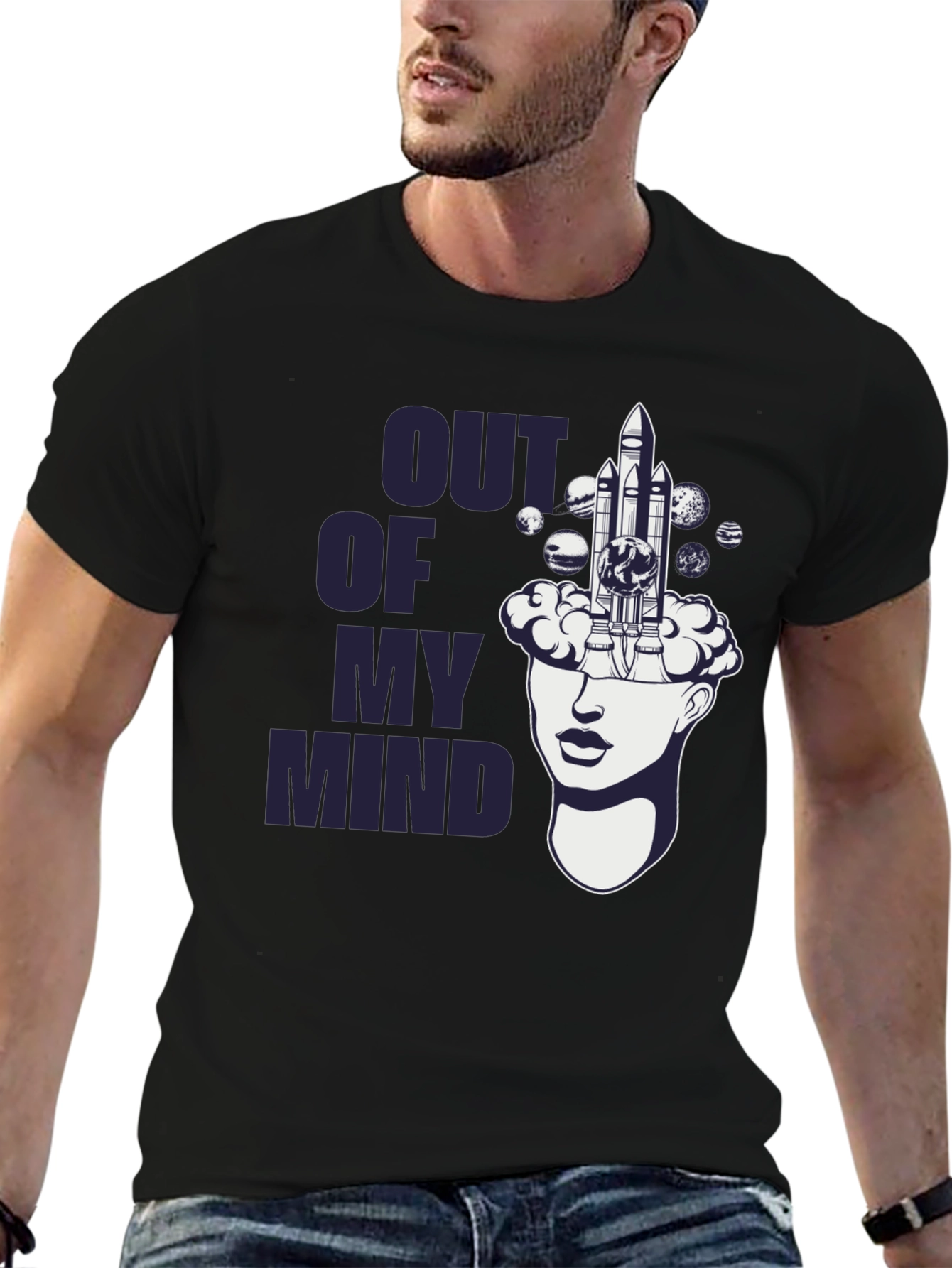 Out of My Mind Space Shuttle Graphic T-Shirt
