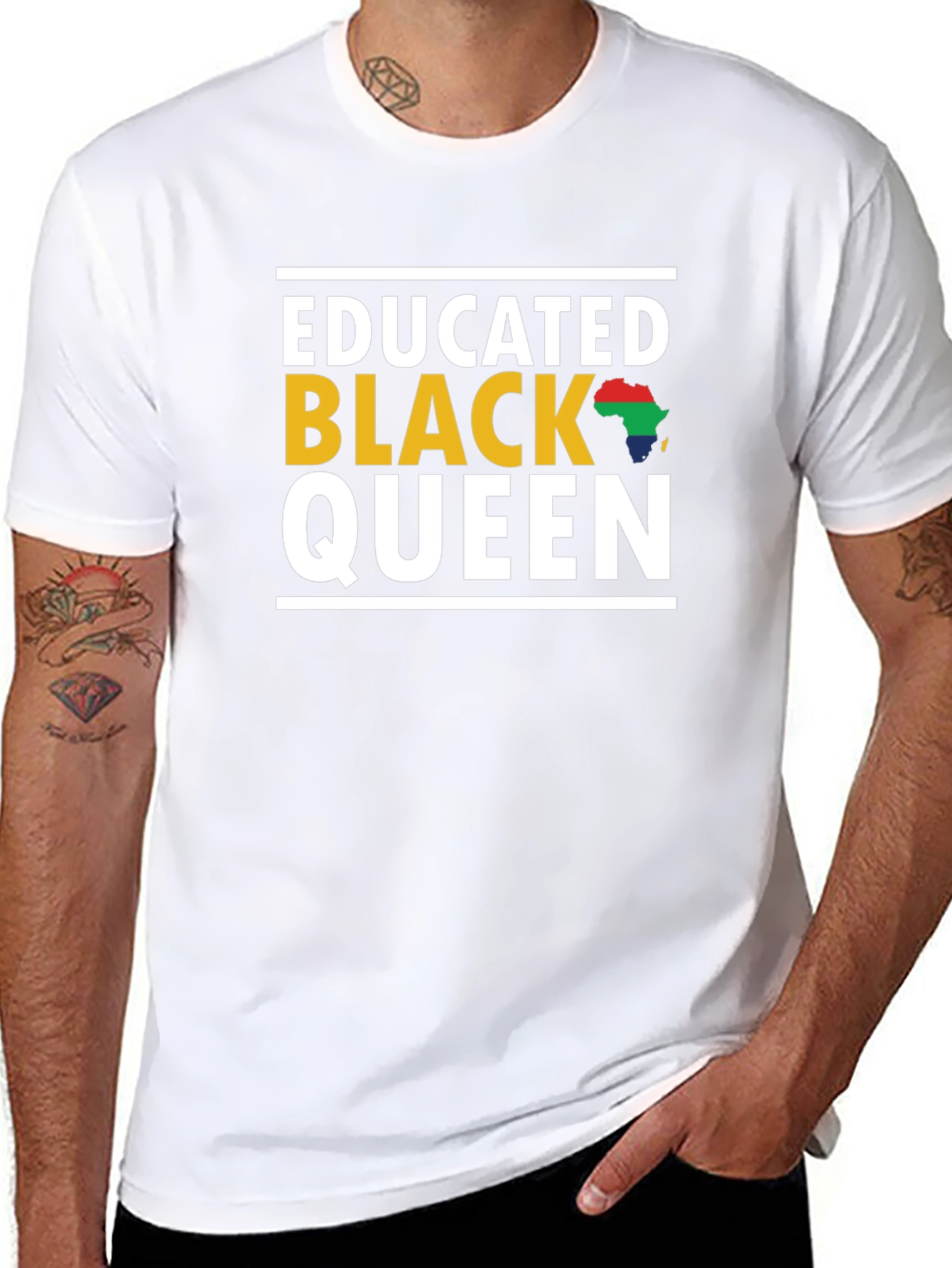 Educated Black Queen Graphic Tee - Black Pride