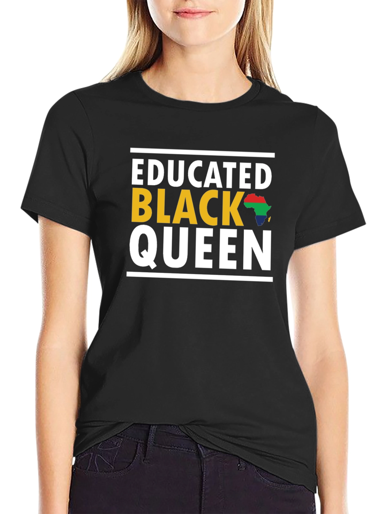 Educated Black Queen Graphic Tee - Black Pride