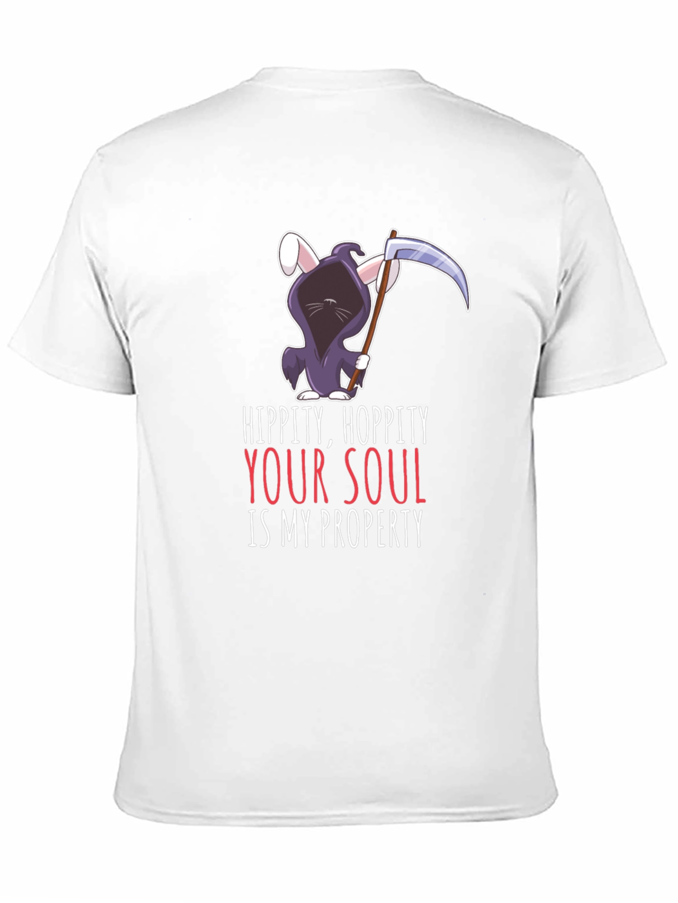 Hippity Hoppity Your Soul Grim Reaper Bunny T-Shirt