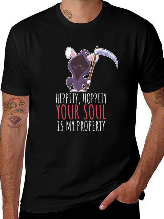Hippity Hoppity Your Soul Grim Reaper Bunny T-Shirt