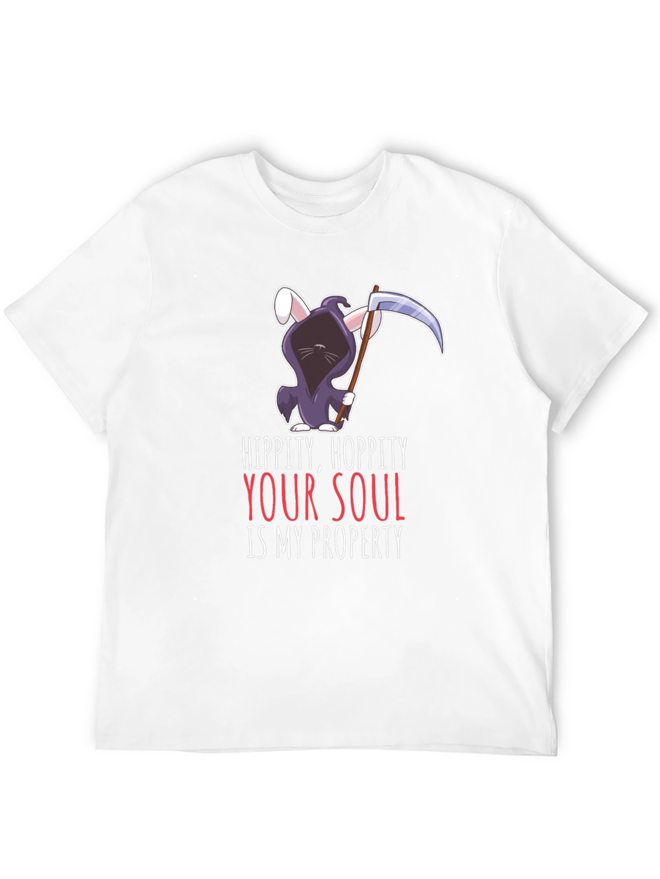 Hippity Hoppity Your Soul Grim Reaper Bunny T-Shirt
