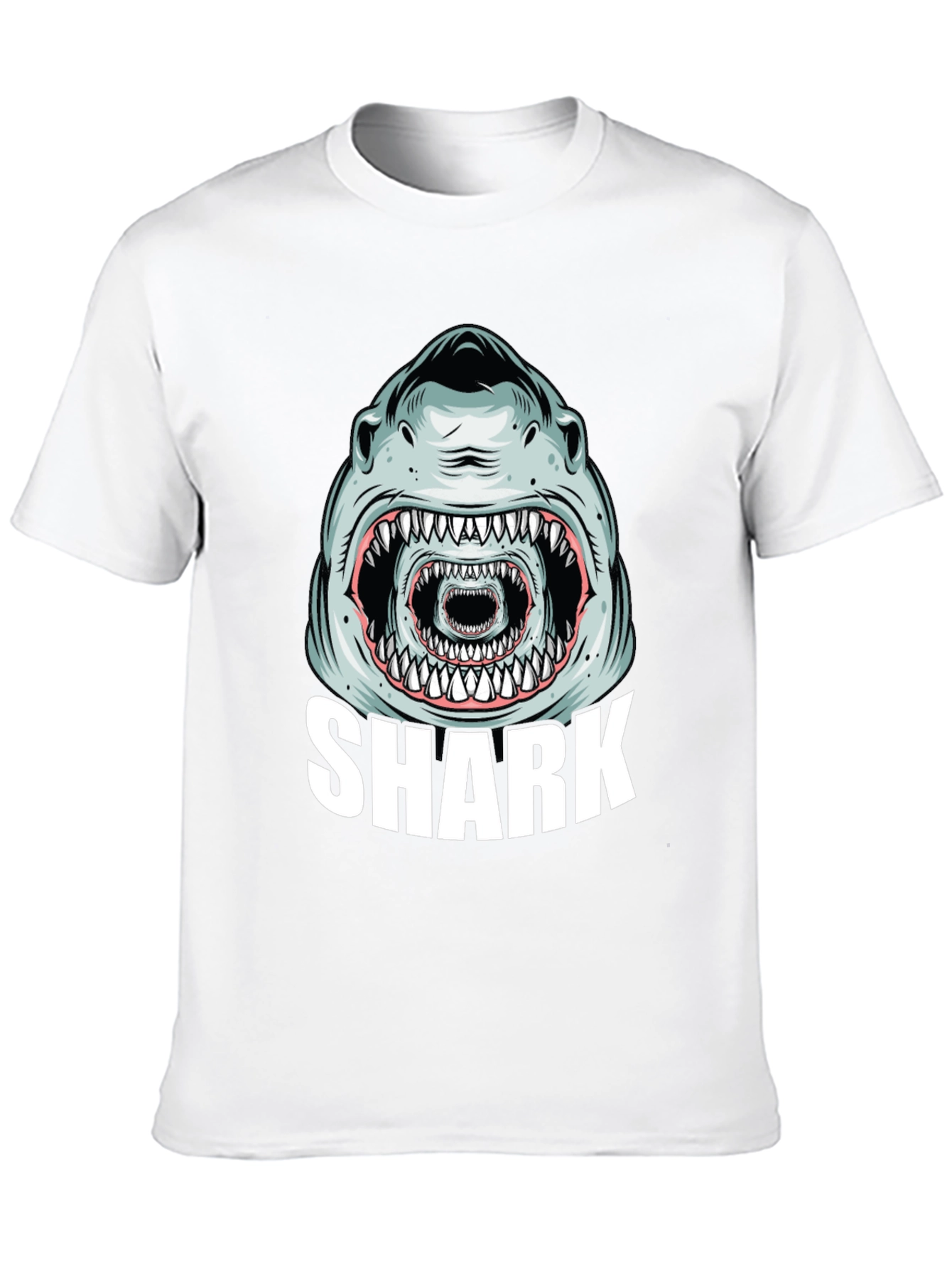 Shark Graphic Tee - Mens Black Cotton T-Shirt