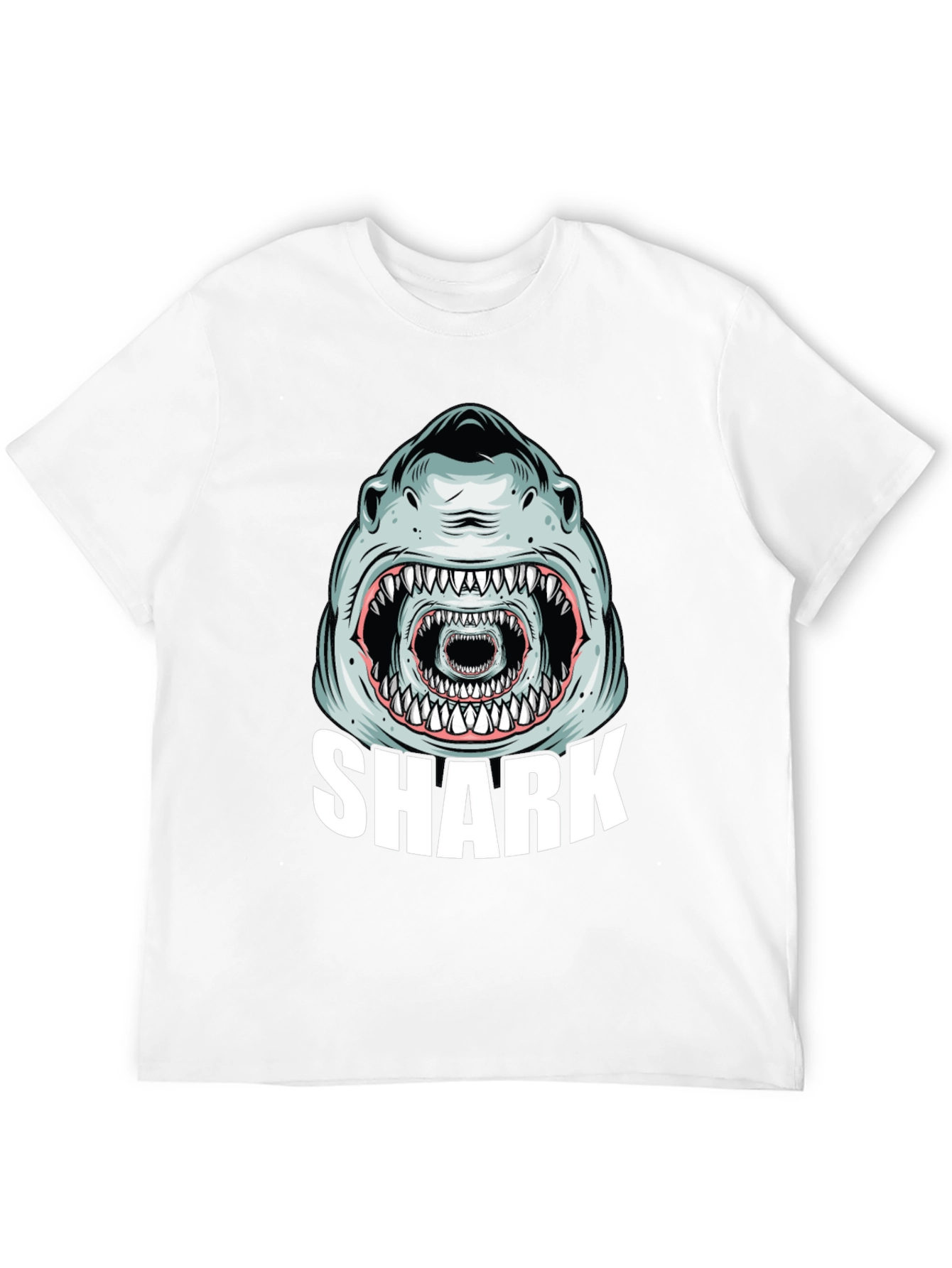 Shark Graphic Tee - Mens Black Cotton T-Shirt