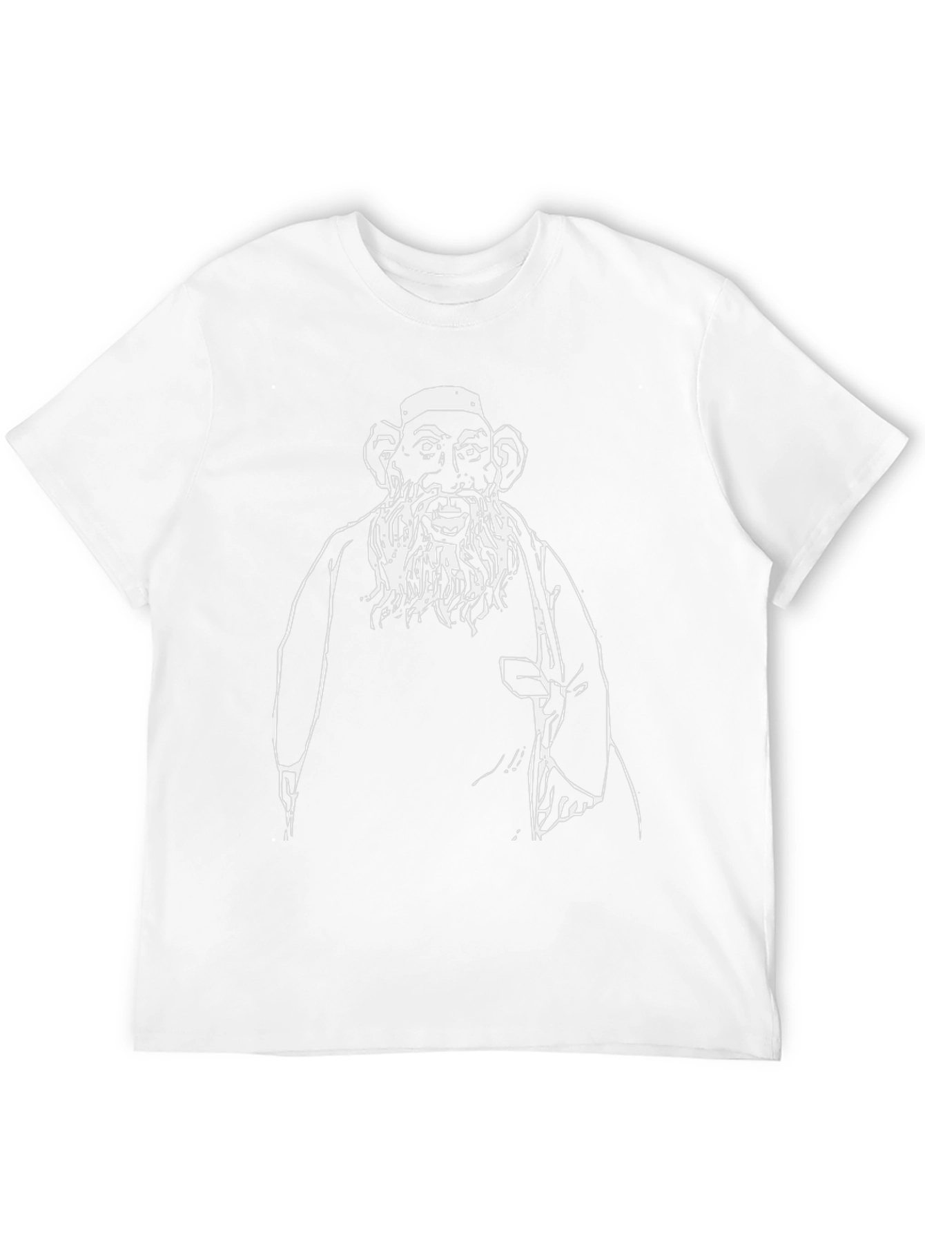 Unique Graphic Tee: Black T-Shirt with Old Man Design
